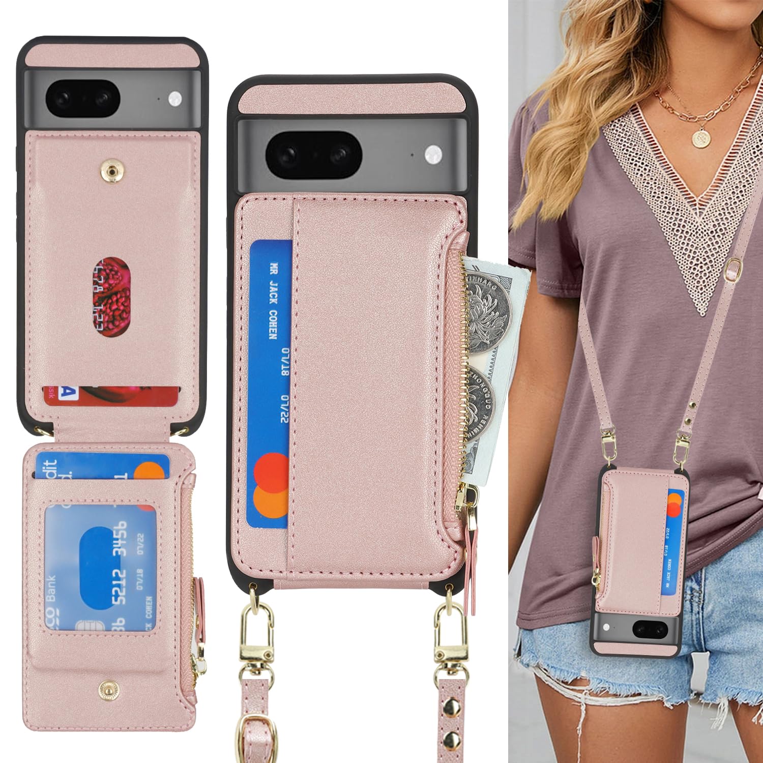 SailorTech Custodia Per Google Pixel 7 In Pelle Portafoglio Con