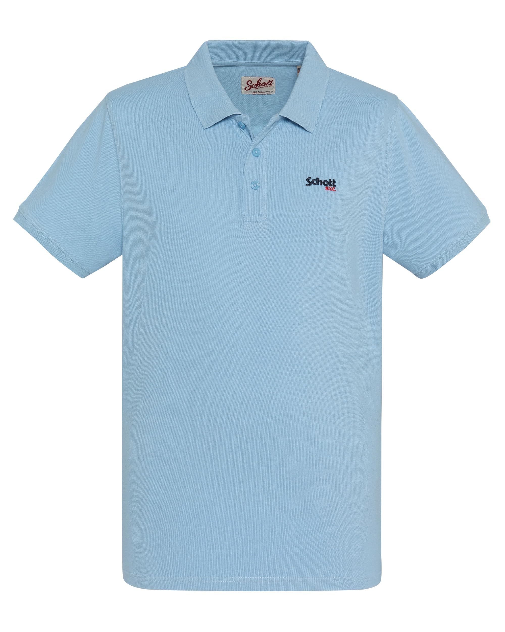 Schott NYC Men's PSCasual Polo Shirt, Blue, XL