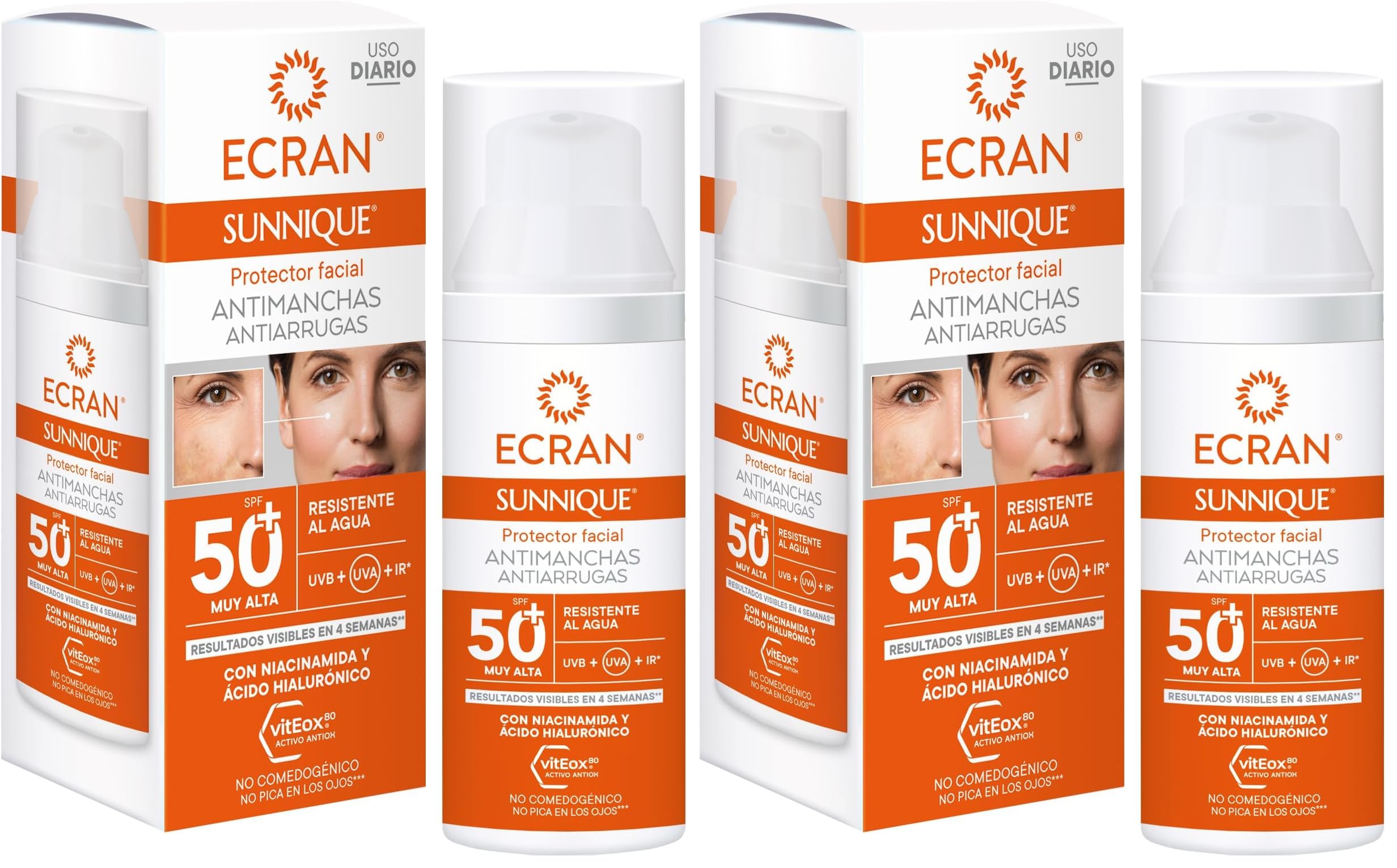 ECRAN SUNNIQUE – Protector Facial Antimanchas Antiarrugas SPF 50+ con Niacinamida y Ácido Hialuronico, Despigmenta y Unifica el Tono, Fórmula con VitEox80 - 50 ml — view 9