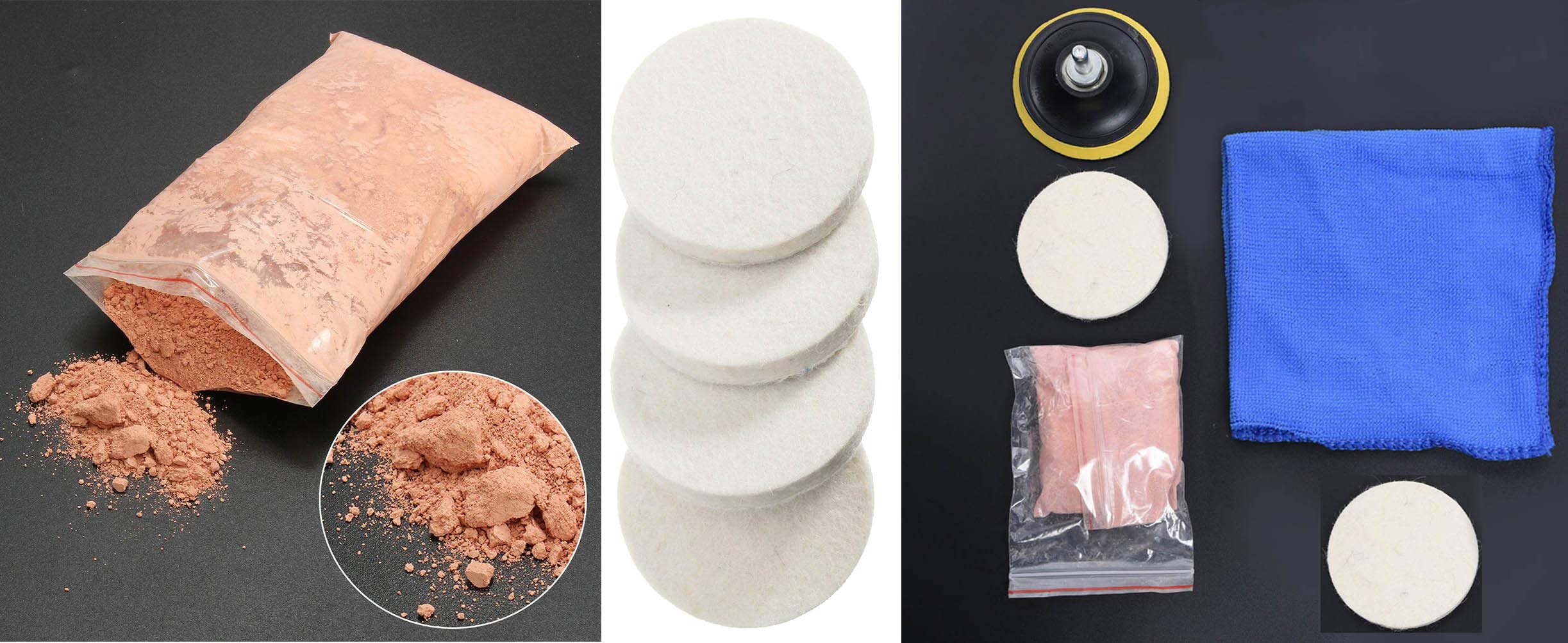 DIY Crafts 125 Grm Cerium Oxide, Cerium Oxide, Light Pink, 34 Pcs Portable Repair Window Windscreen Grinding Glass Polishing Kit Scratch Remove(125 Grm Cerium Oxide, Cerium Oxide, Light Pink) 2