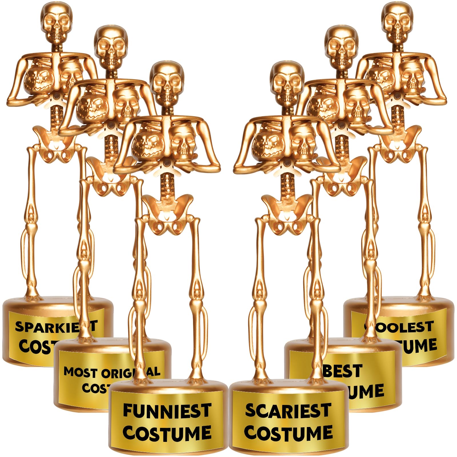 ABERLLS 6-Pack Halloween Best Costume Skeleton Trophies