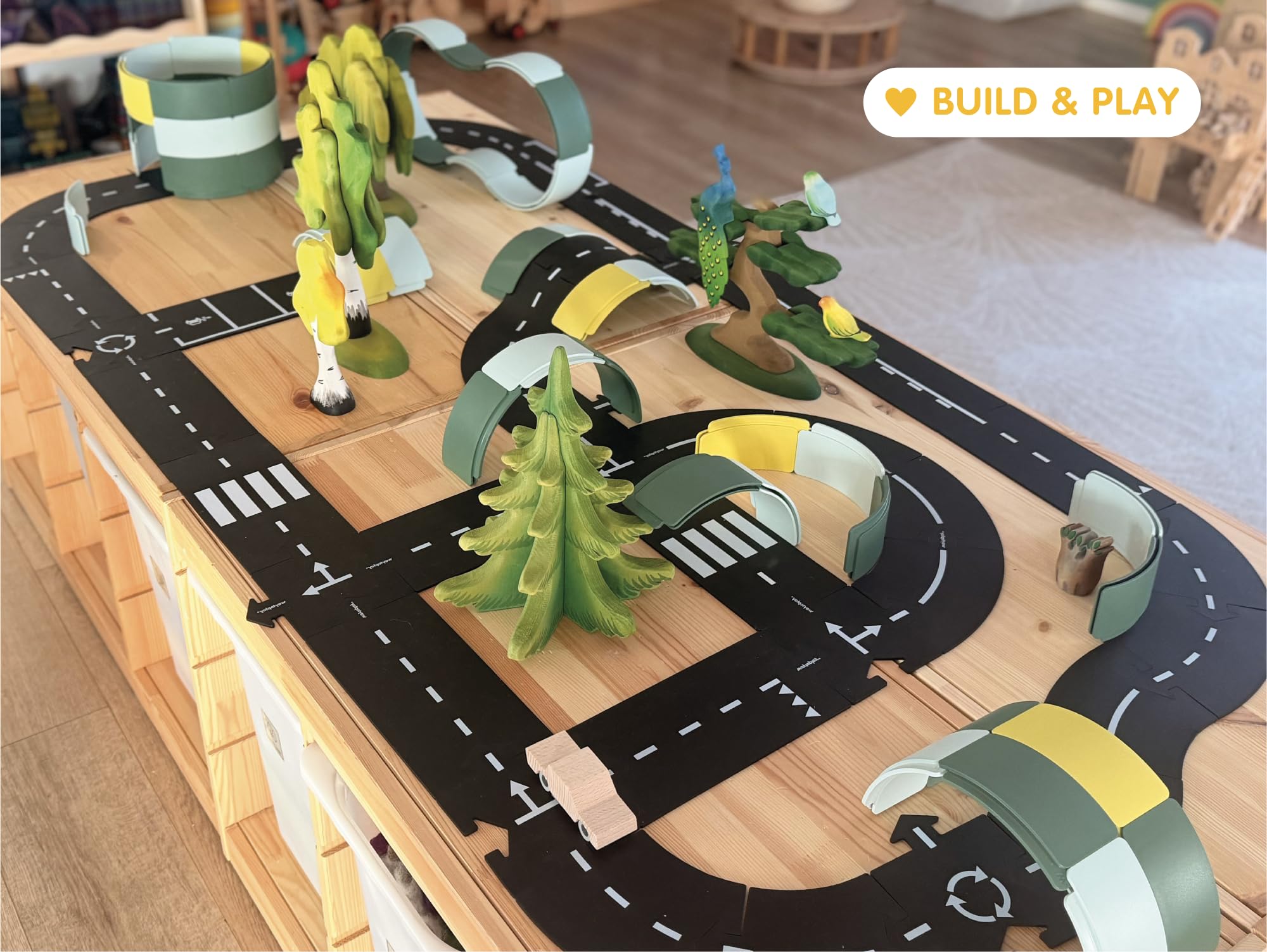 Waytoplay Ultimate Set– 94-teiliges flexibles Spielzeugstraße & Bögen Mega-Set– Wasserdichte modulare Autorennbahn & 3D-Bauspielzeug für drinnen & draußen – STEM Lernspielzeug– Niederländisches Design