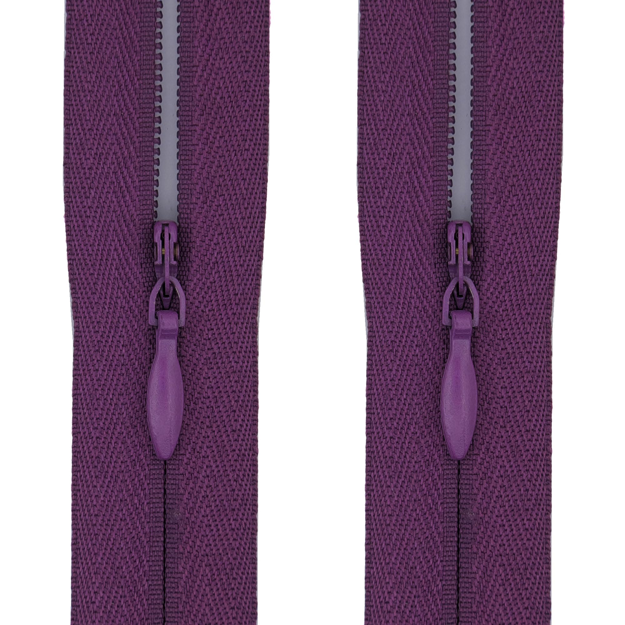 #3 Invisible Zips, 2 Pack, 20 Inch, Mulberry Plum