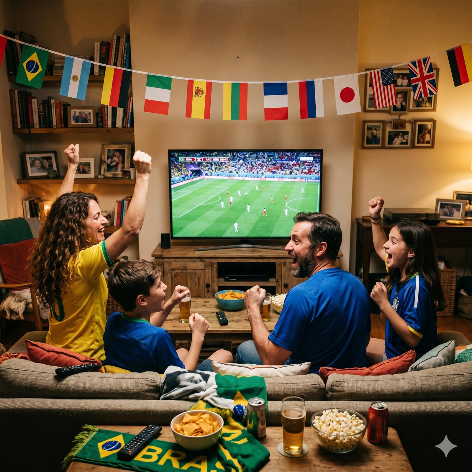 Guirlande de 32 drapeaux de pays Coupe du monde 2026, tissu, décoration Euro Football Eurovision 2026 Bar Party