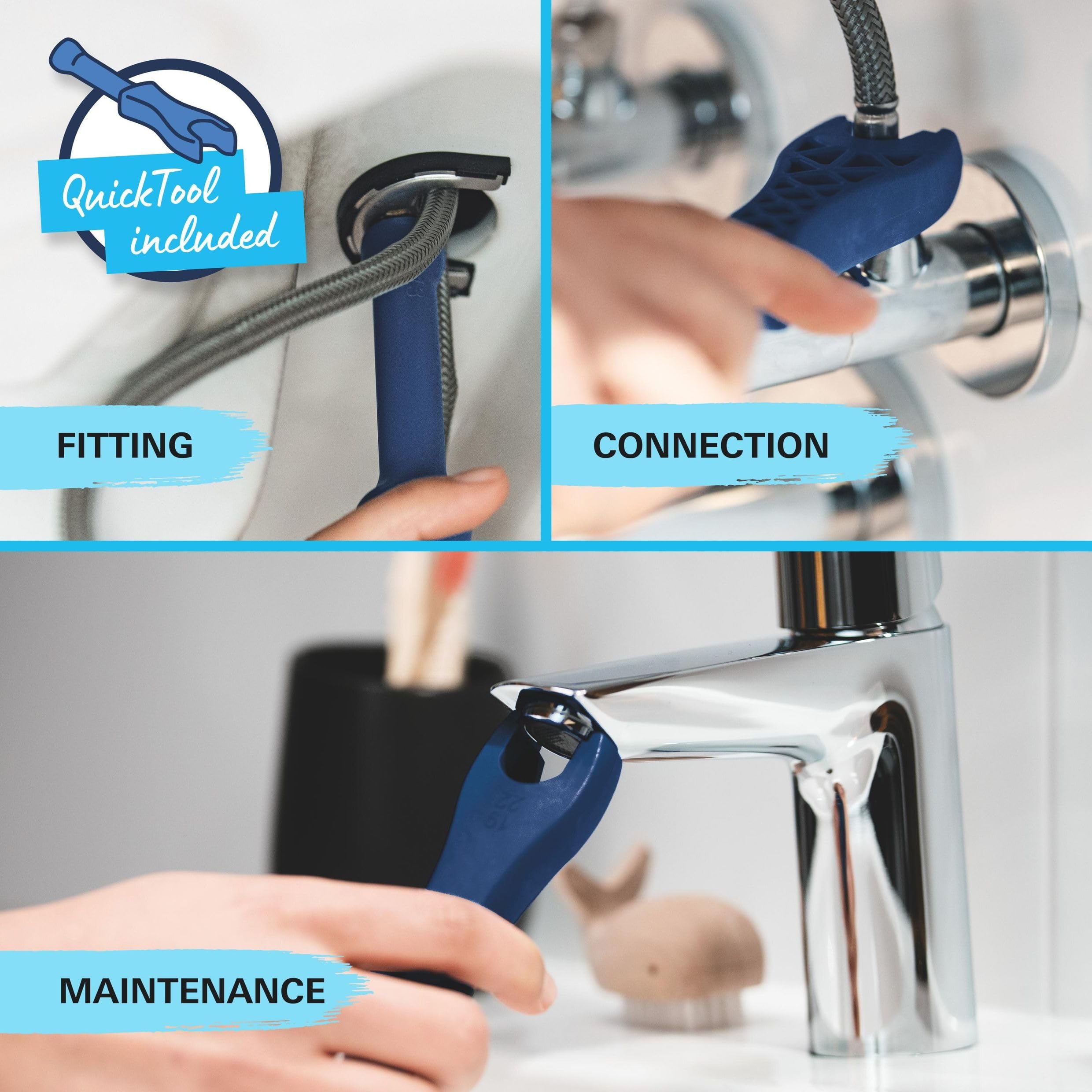 GROHE Start - Bateria umywalkowa (oszczędzająca wodę, rozmiar M, wraz z narzędziami montażowymi, elastyczne połączenie); czarny matowy, 235752432, chrom, 1 szt.