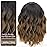 AISI HAIR Ombre Brown Short Wavy Bob Wigs with Bangs for Women Ombre Brown Wavy Wig Natural Looking Resistant Fiber Synthetic Hair for Daily