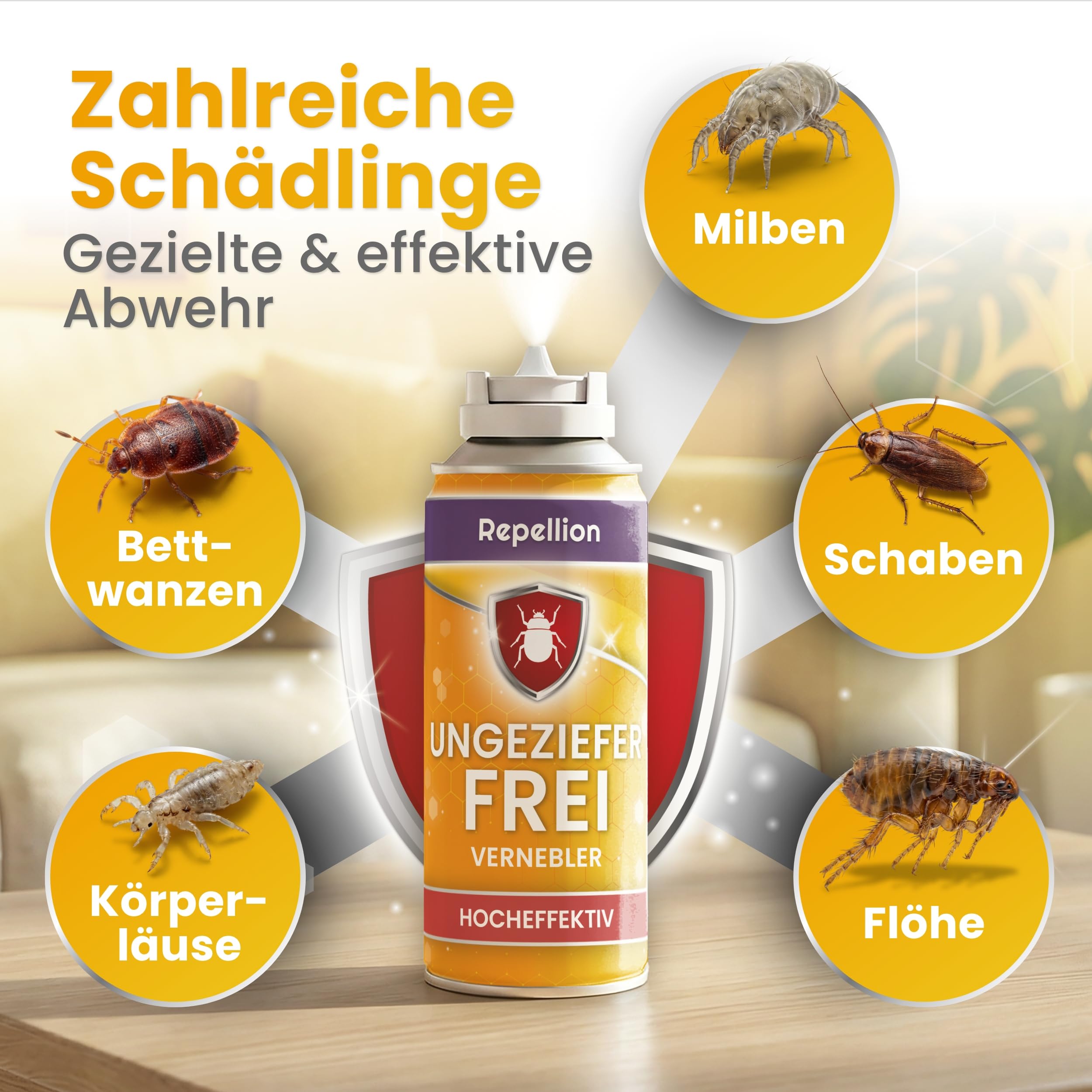 Anti Ungeziefer Fogger für Wohnräume (3x150ml) – Ungeziefer Vernebler gegen Bettwanzen, Flöhe, Schaben, Milben & Körperläuse – Insekten Bombe zur Raumbehandlung