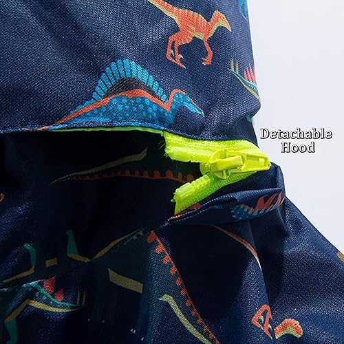 Miniatura 5 de Chaqueta de lluvia para niños con capucha desmontable, impermeable, ligera, rompevientos para niños