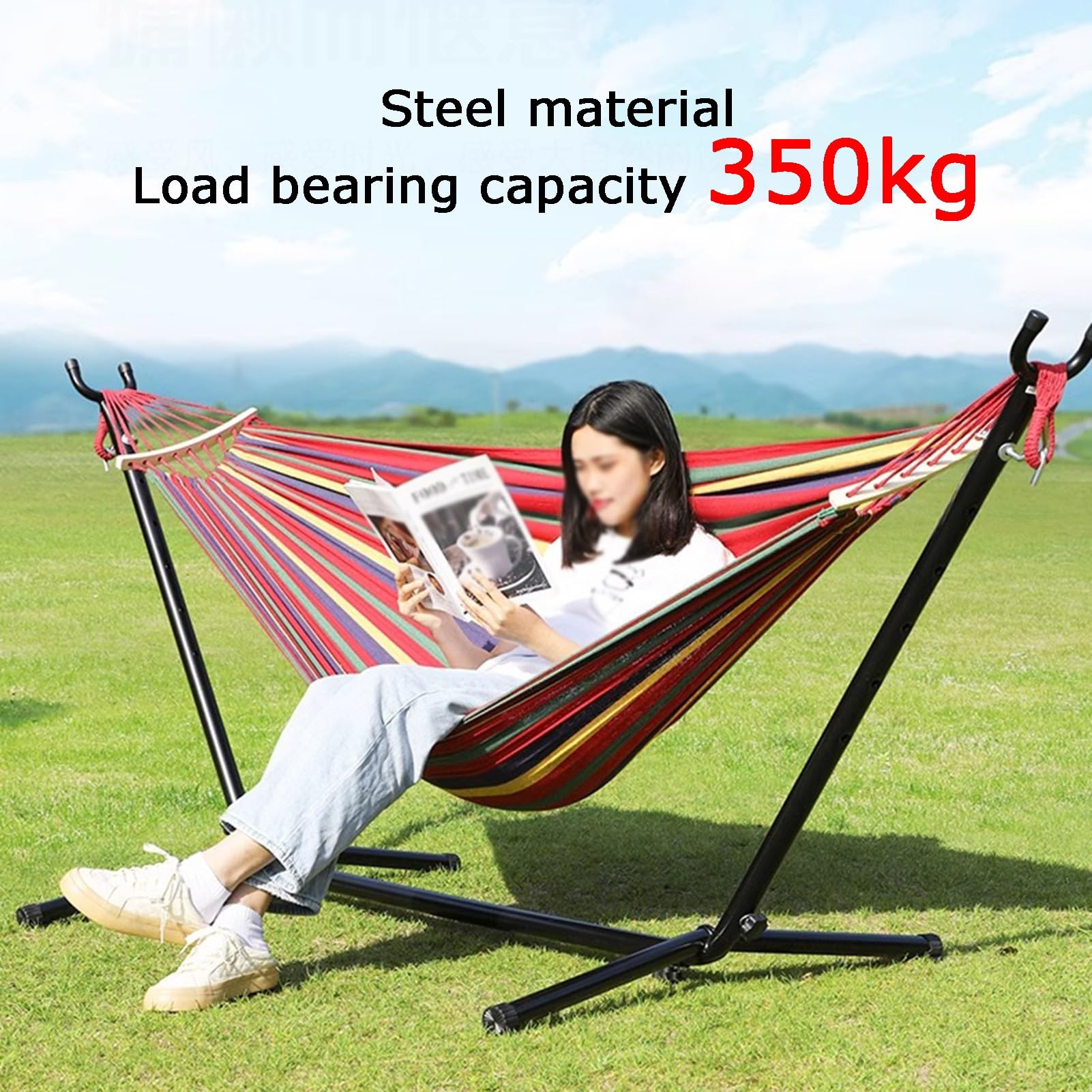 Générique Support De Hamac,Balançoire D'extérieur Facile À Transporter,avec Sac De Rangement,for Voyage,Jardin,Terrasse,Pique-Nique (Support Uniquement)
