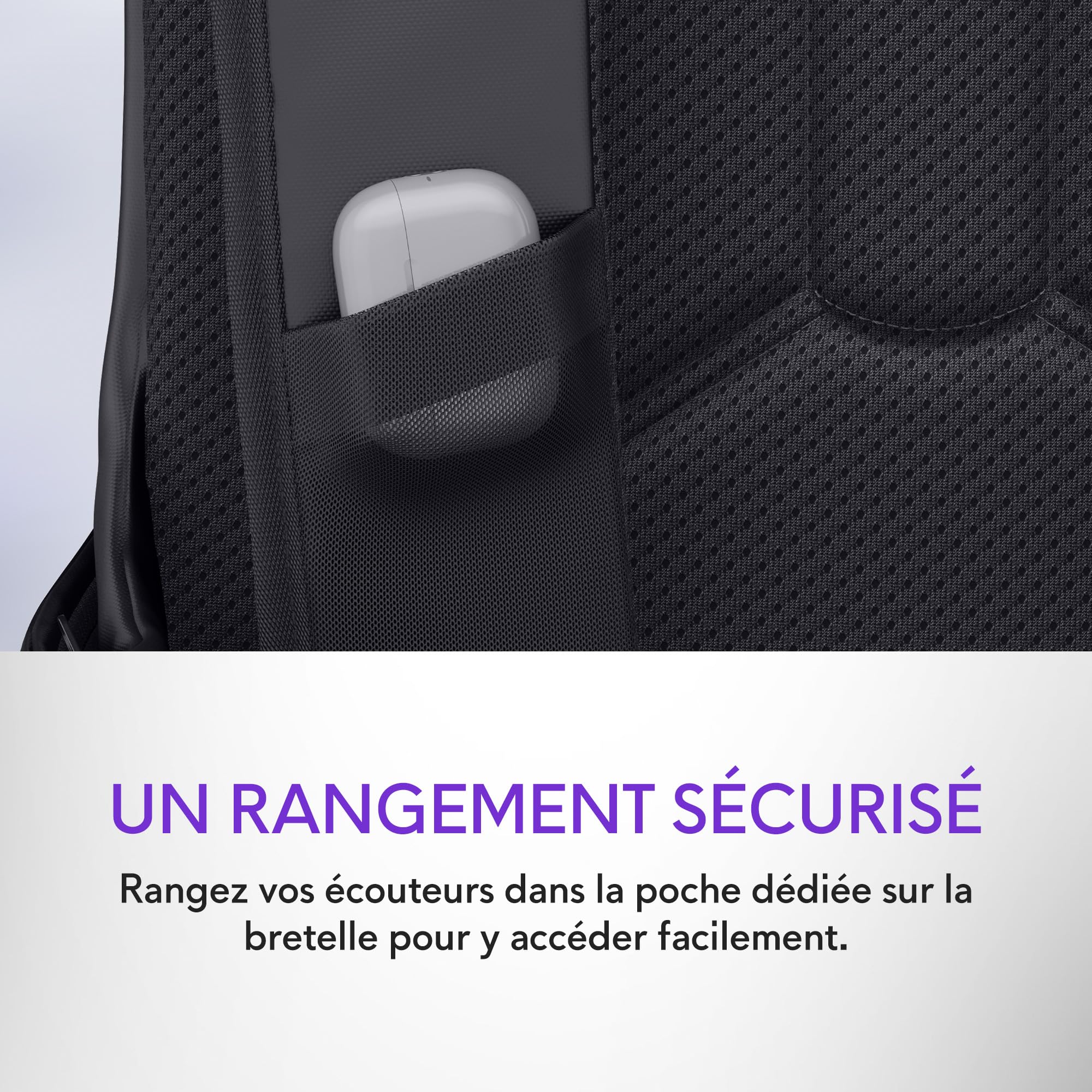 Alienware 16 Sac à Dos - AW5625P - Capacité 21L, Maille Respirante 3D, organiseurs magnétiques, Poche RFID sécurisée, résistant aux intempéries, Logo réfléchissant Iridescent 3D - Noir