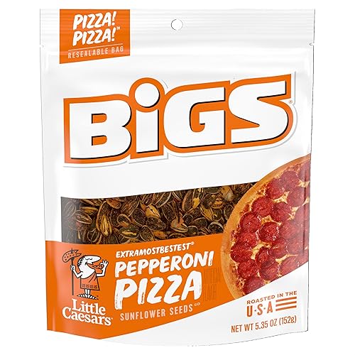 BIGS Little Caesars ExtraMostBestest - Semillas de girasol con sabor a pizza Pepperoni, 5.35 onzas