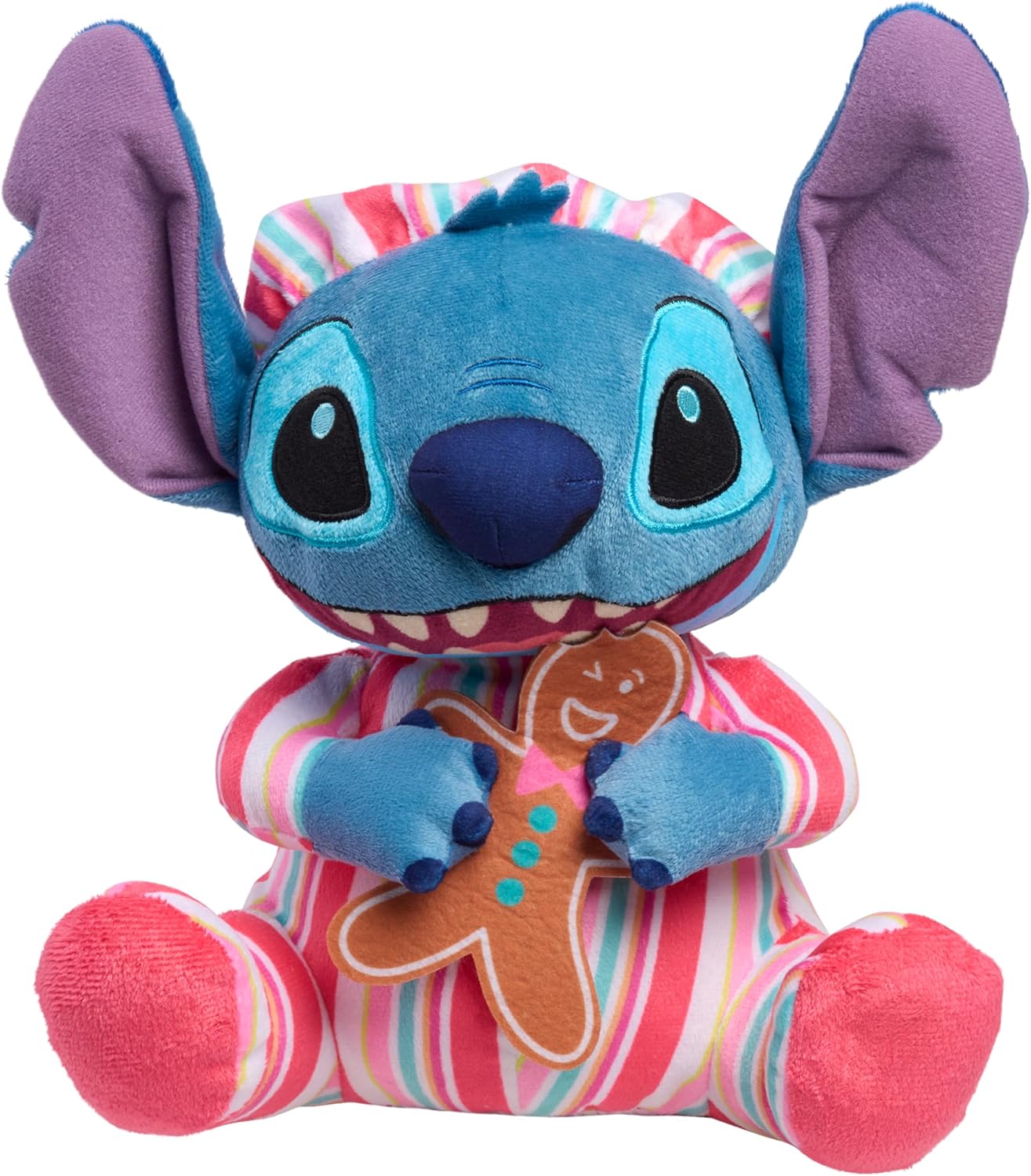 Disney Stitch 10-inch Holiday Feature Plush Stitch Stuffed Animal with Music and Motion, Soft Cuddly Material, Toy for Fans, Girls, Boys, Kids, Ages 3 and Up by Just Play