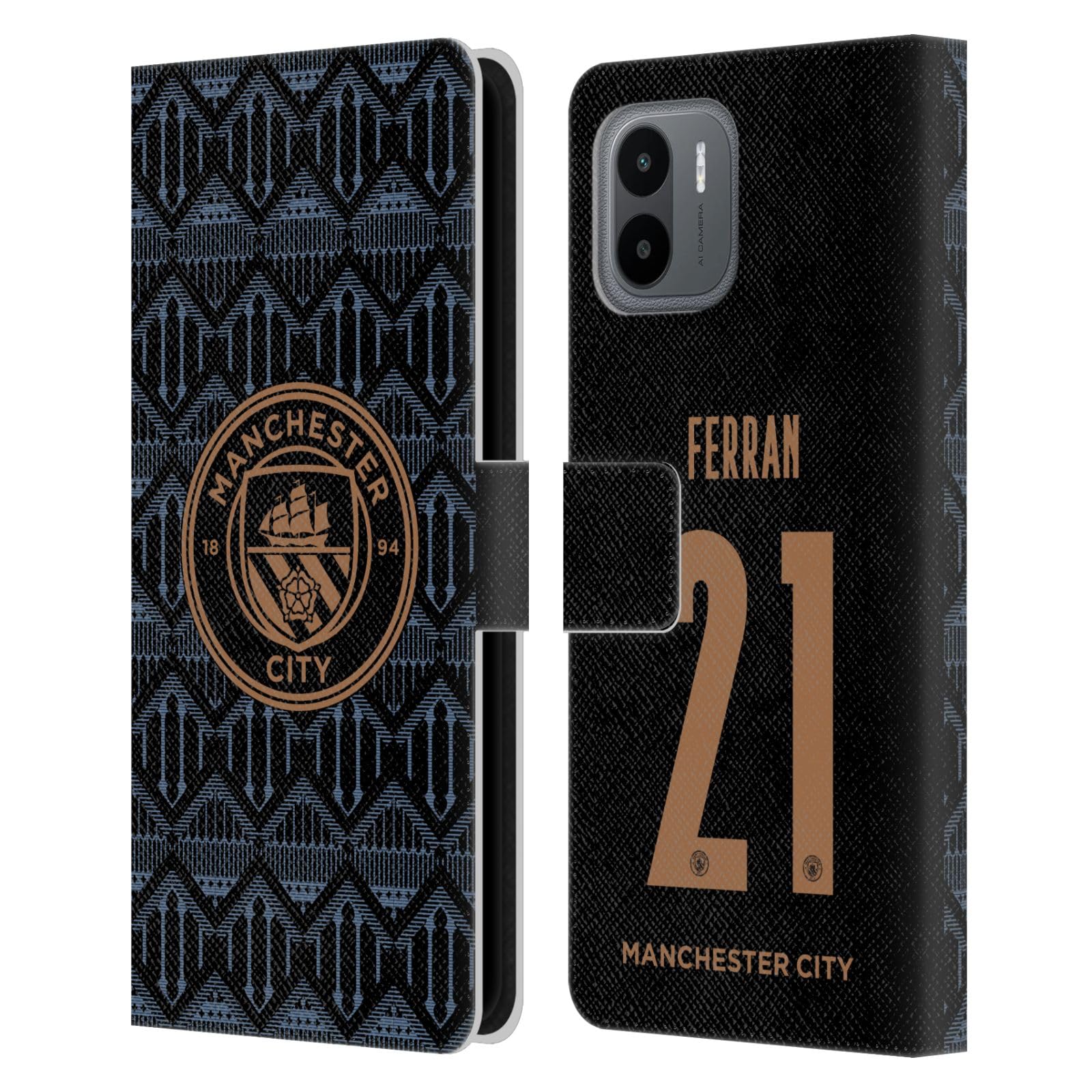 Head Case Designs Officially Licensed Manchester City Man City FC Ferran Torres 2020/21 Players Away Kit Group 1 Leather Book Wallet Case Cover Compatible with Xiaomi Redmi A2