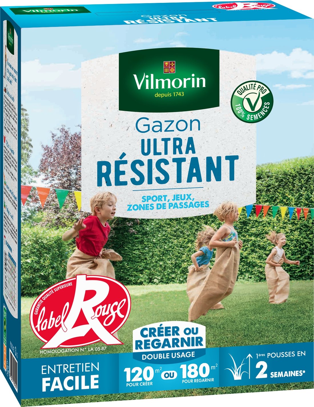 Vilmorin 4462415 Gazon Ultra Résistant, Vert, 3 kg - 1