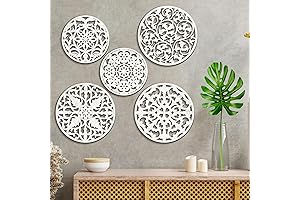 Wonderjune 5 Pcs White Wood Wall Decor