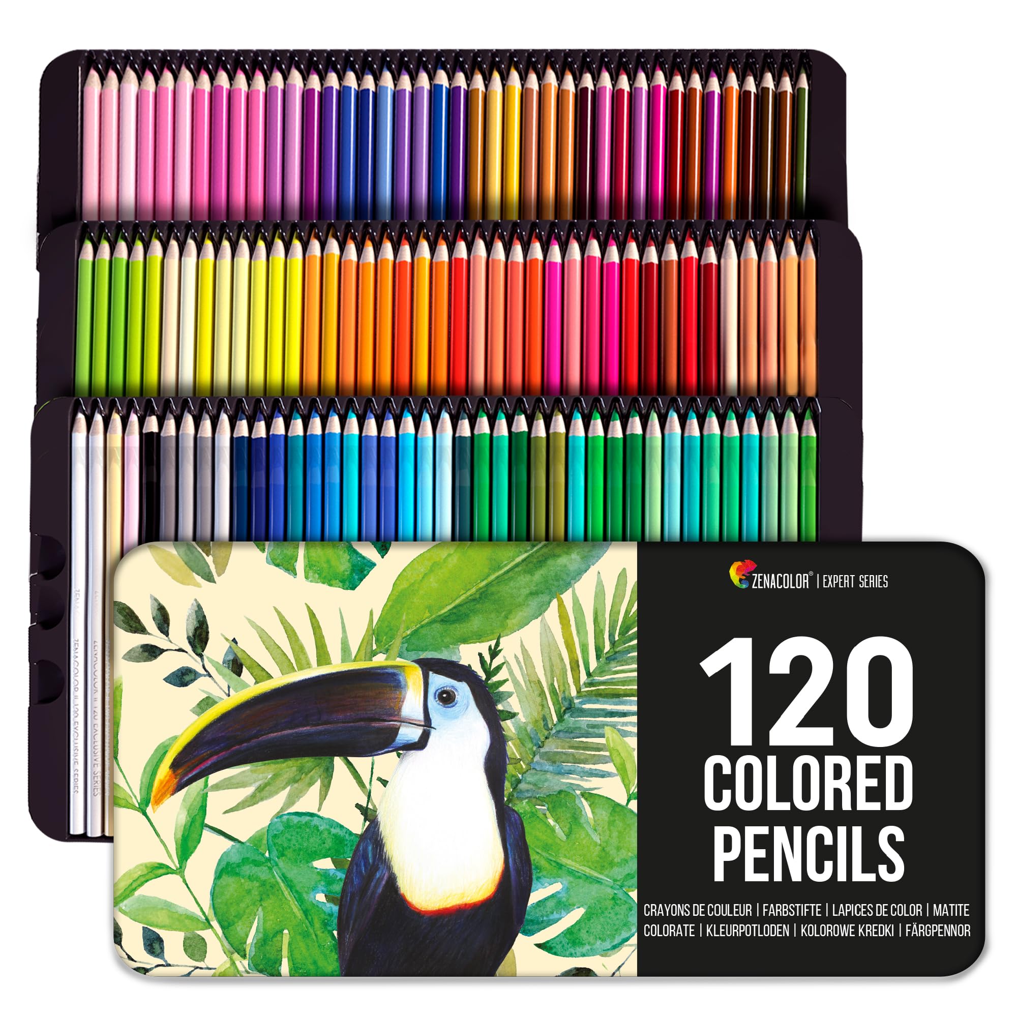 Boîte 72 Crayons De Couleur Zenacolor - Trousse Transport - Pour Dessin Et Coloriage