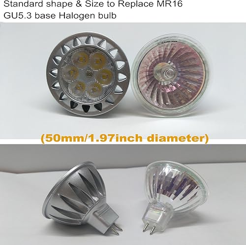 Miniatura 2 de ALIDE Bombillas LED MR16 GU5.3 7W 6000K luz diurna blanca fría brillante, equivalente a halógeno de 50W-75W, foco de bombilla MR16 de 12 V para