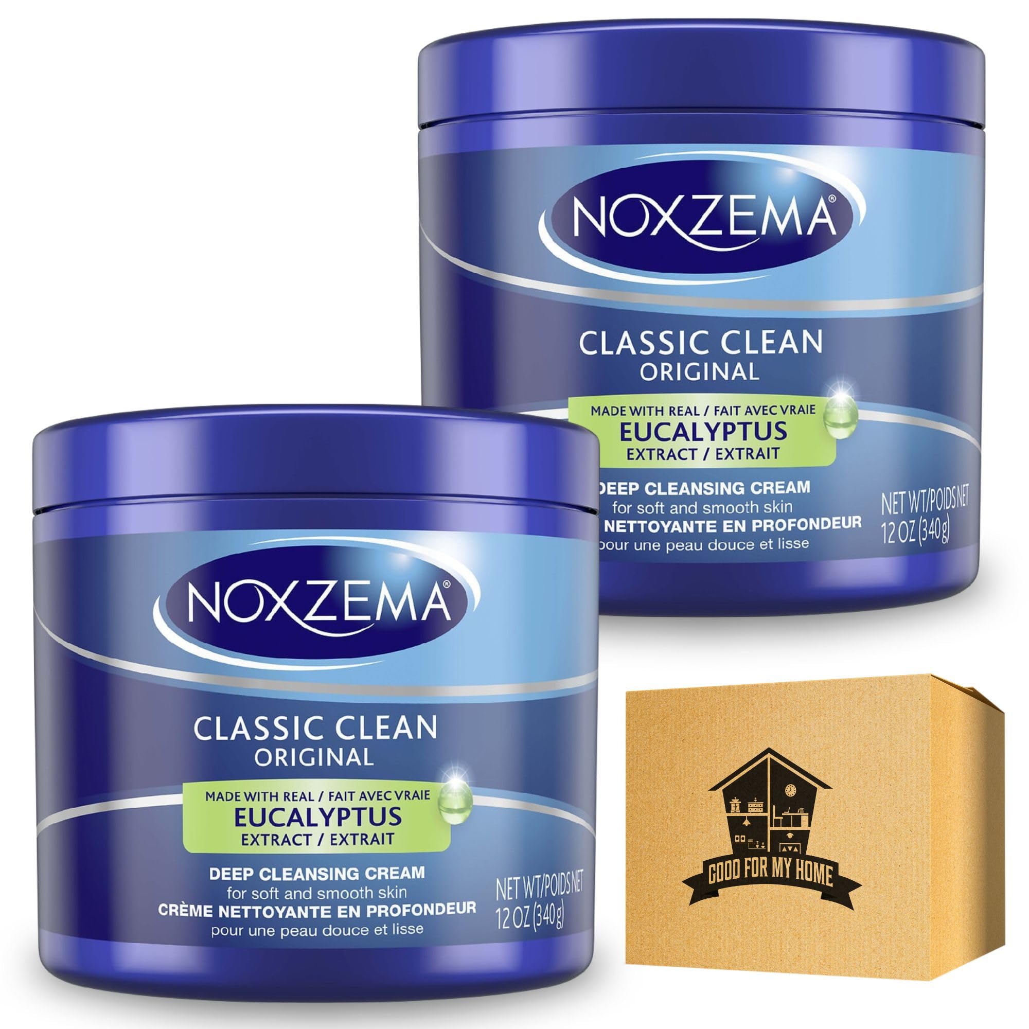 Deep Cleansing Face Wash Bundle. Includes Two 12 Oz each Nocxzema Classic Cleansing Cream. Made with Eucalyptus Extract. Ideal Use as Facial Cleanser, and Facial Moisturizer. Comes with a GFMH Box!