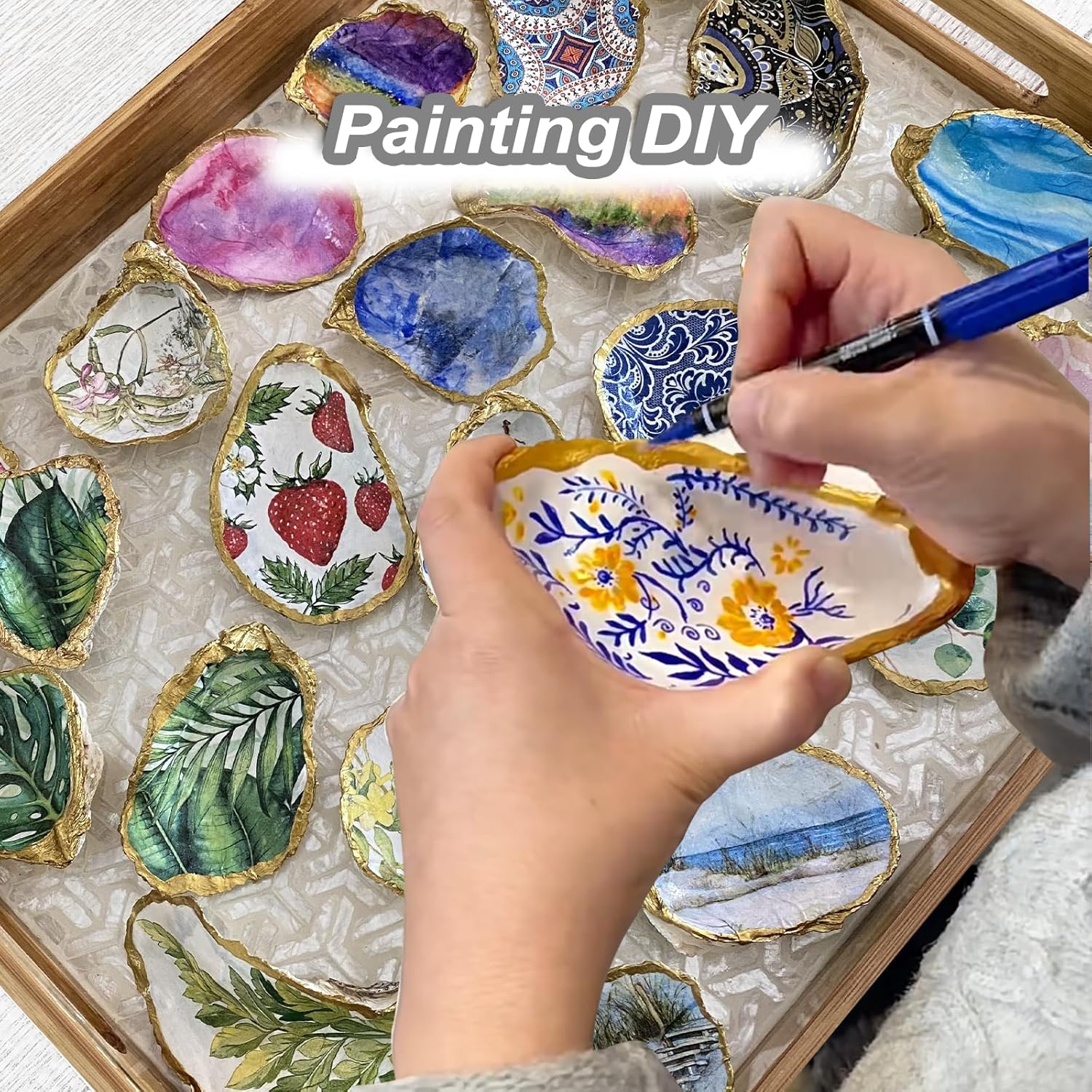 20 PCS Flat Oyster Shells for Crafts 3"-5" Natural Oyster Shells Bulk, for Home Vase Filler, Xmas Ornaments, DIY Arts and Crafts Sea Shells