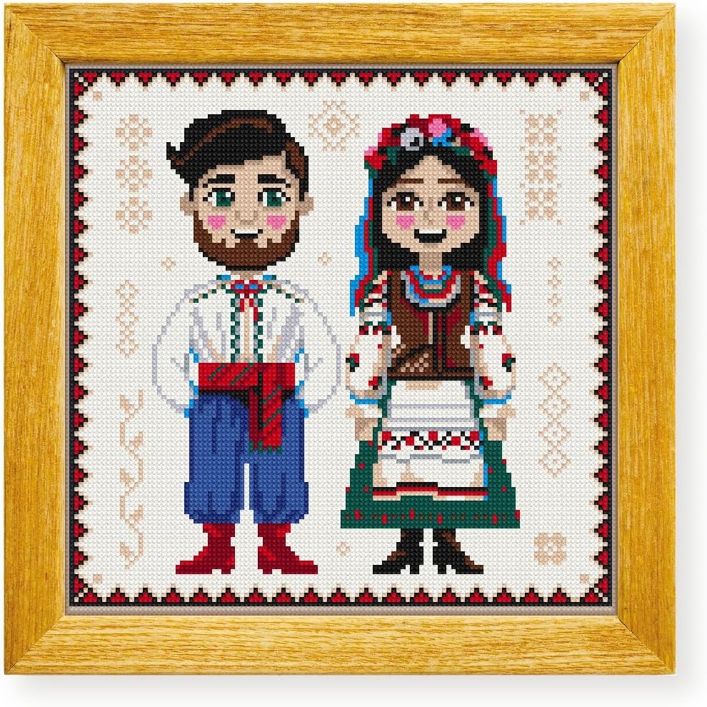 Awesome Pattern Studio Traditional Ukrainian Clothing DS2422, Diamond Painting Kit, Diamond Art Kits for Adults, Full Drill 5D Diamond Dots Kits. All Items Included.