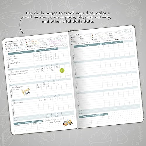 Miniatura 4 de Clever Fox - Agenda o diario Food Journal Pro para planificar dieta y comidas para hombre o mujer, planificador de bienestar, diario de pérdida de