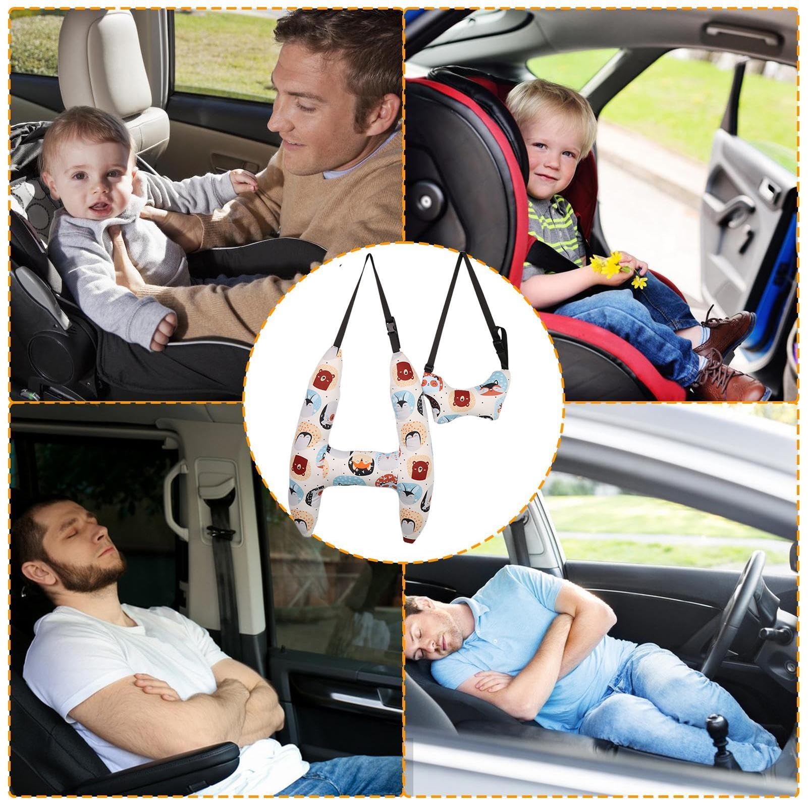 Almohadas de viaje – Juego de 2 cojines de reposacabezas de coche
