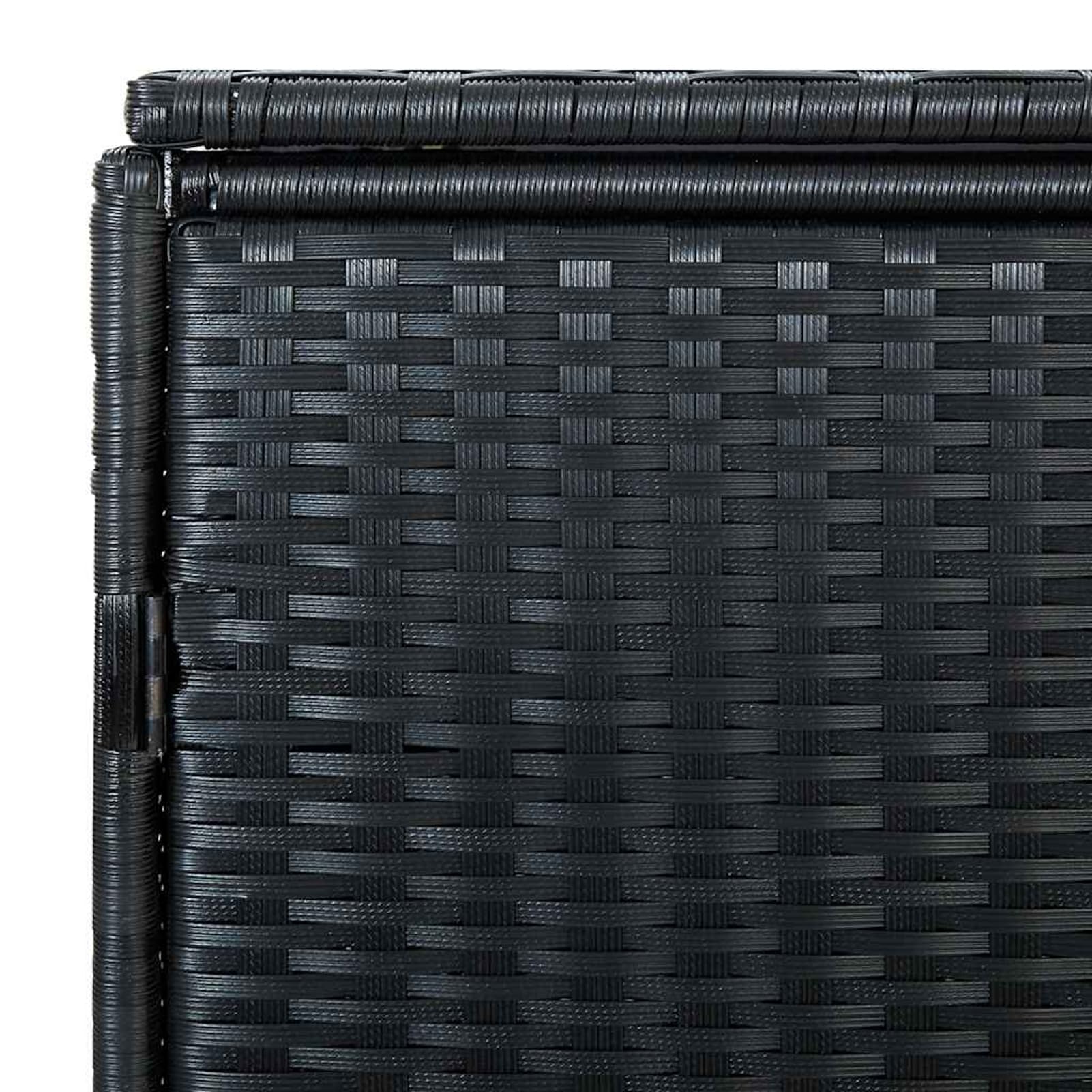 2-Tonnen-Mülltonnenbox aus PE-Rattan, schwarz, 148 x 80 x 111 cm, ideal für Gartenlagerung