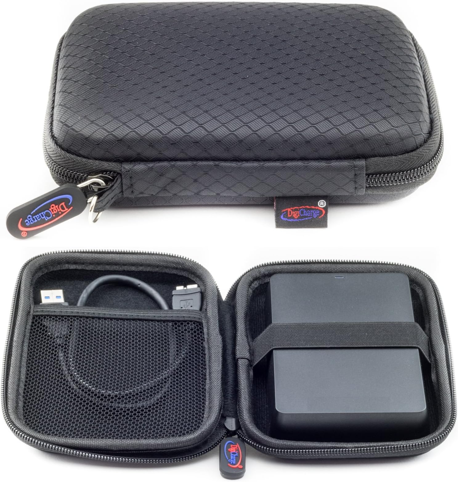 Portable Hard Drive Case - Suitable for WD Canvio Seagate Hitachi Maxtor Inateck Bipra Maxone Sonnics Sabrent Transcend Toshiba Buffalo Samsung 1TB 2TB 3TB 4TB 5TB External Harddrive Case