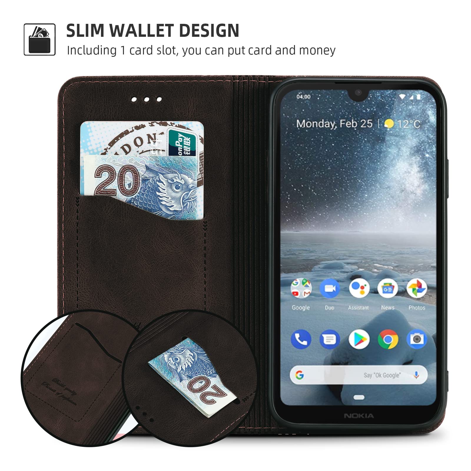 RanTuo Cover per Nokia 4.2 Etui Custodia, con Slot per Schede