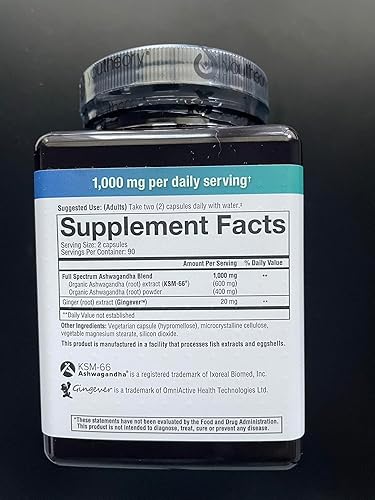 Miniatura 2 de Youtheory Ashwagandha 1000mg con KSM-66 - Ayuda a apoyar una respuesta saludable al estrés, 180 cápsulas (paquete de 1)
