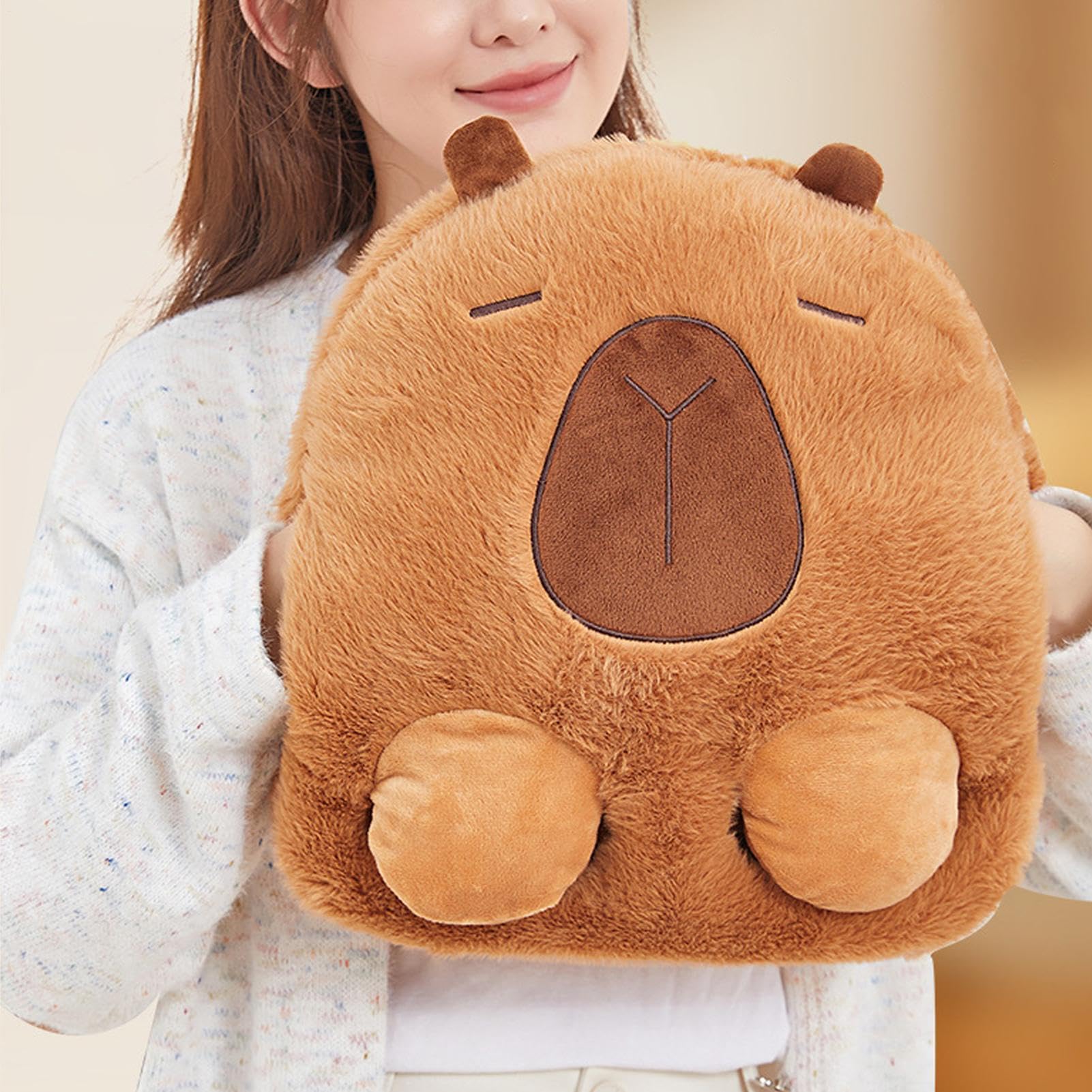 Scaldapiedi Elettrico 2 in 1 Scaldamani e Scaldapiedi | Cuscinetto Riscaldante a Forma Animale Peluche 3 Livelli Calore Piedi Per Quotidiano, Inverno, Donne, Uomini, Scaldapiedi