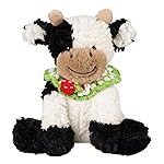 Hopearl Adorable Plush Cow Toy with Knitted Cute Strawberry Bib Floppy Dairy Cattle Soft Stuffed Animal Gifts for Boys Girls Kids Toddlers, 9\'\'