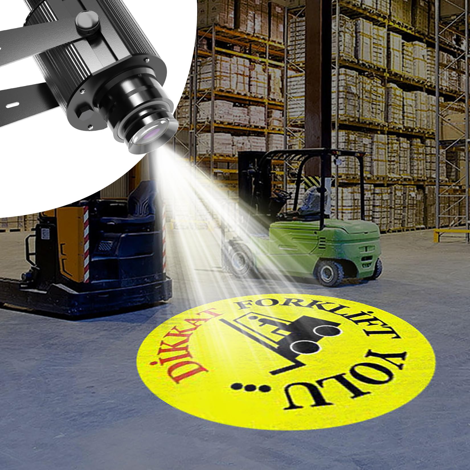 GEZHOUBA GOBO Projector, Free Custom Logo Projector Light, IP67 Waterproof LED Light for Business Shop Advertising Wedding Stage Factory Warning Sign Indoor Outdoor 50W, with Remote Control