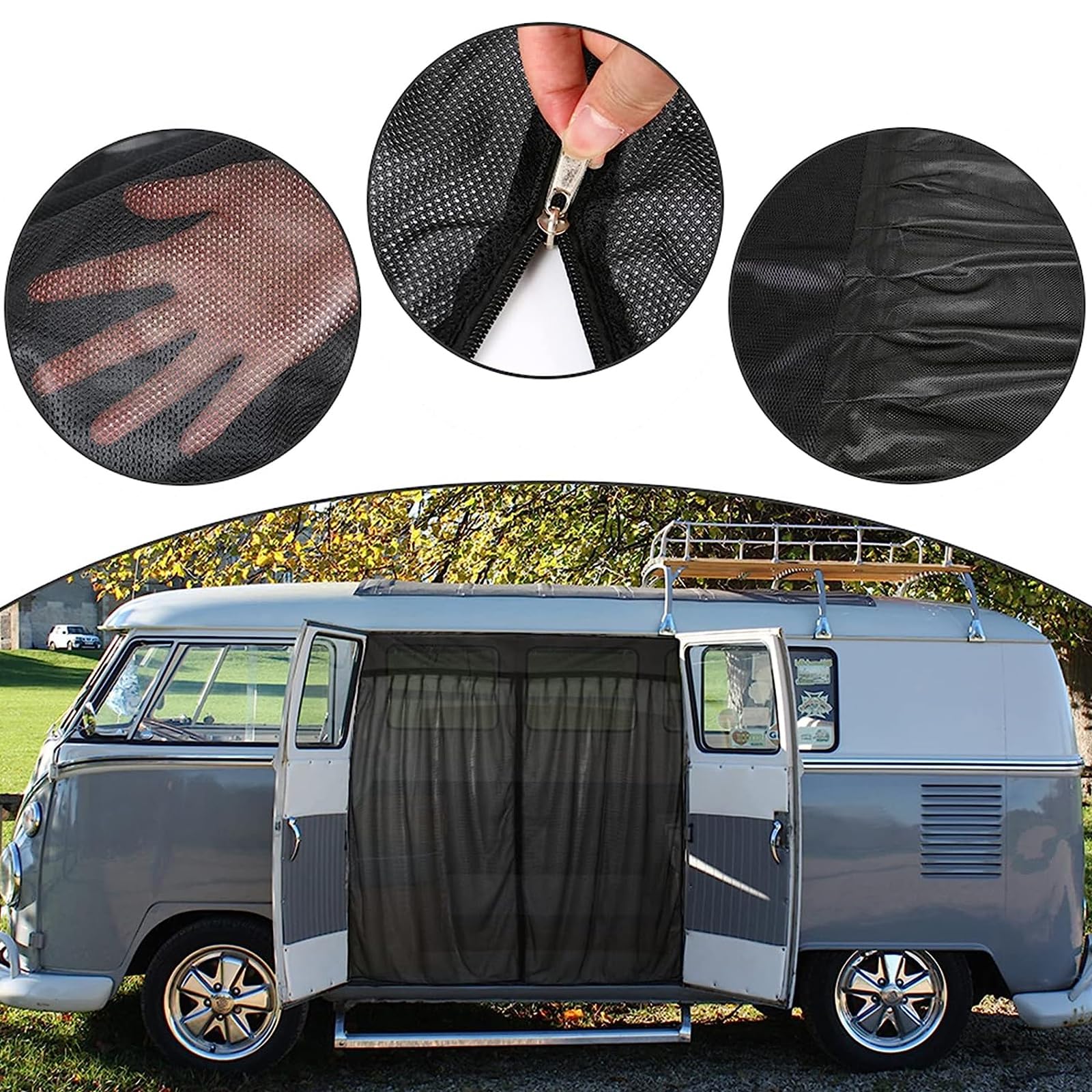 Cubierta para Maletero de Puerta Trasera de Gran Tamaño,Cortinas de Protección Solar Magnéticas 165x210cm,Cortinas Divisorias de Coche,para Coche SUV Autocaravana Caravana Camping