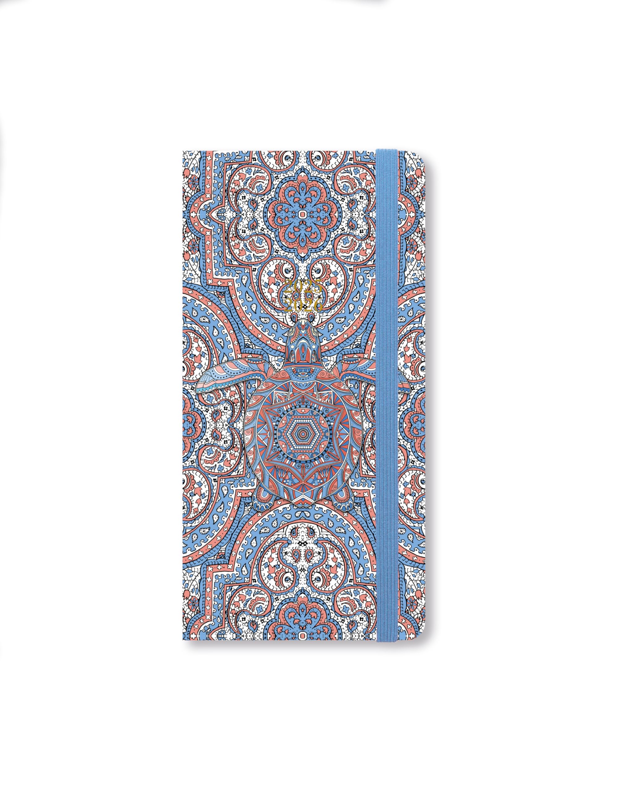 Letts of London Paisley Slim academic 2025/2026 week to view diary - Turtle 26-031142, Mix, 82mm x 166mm