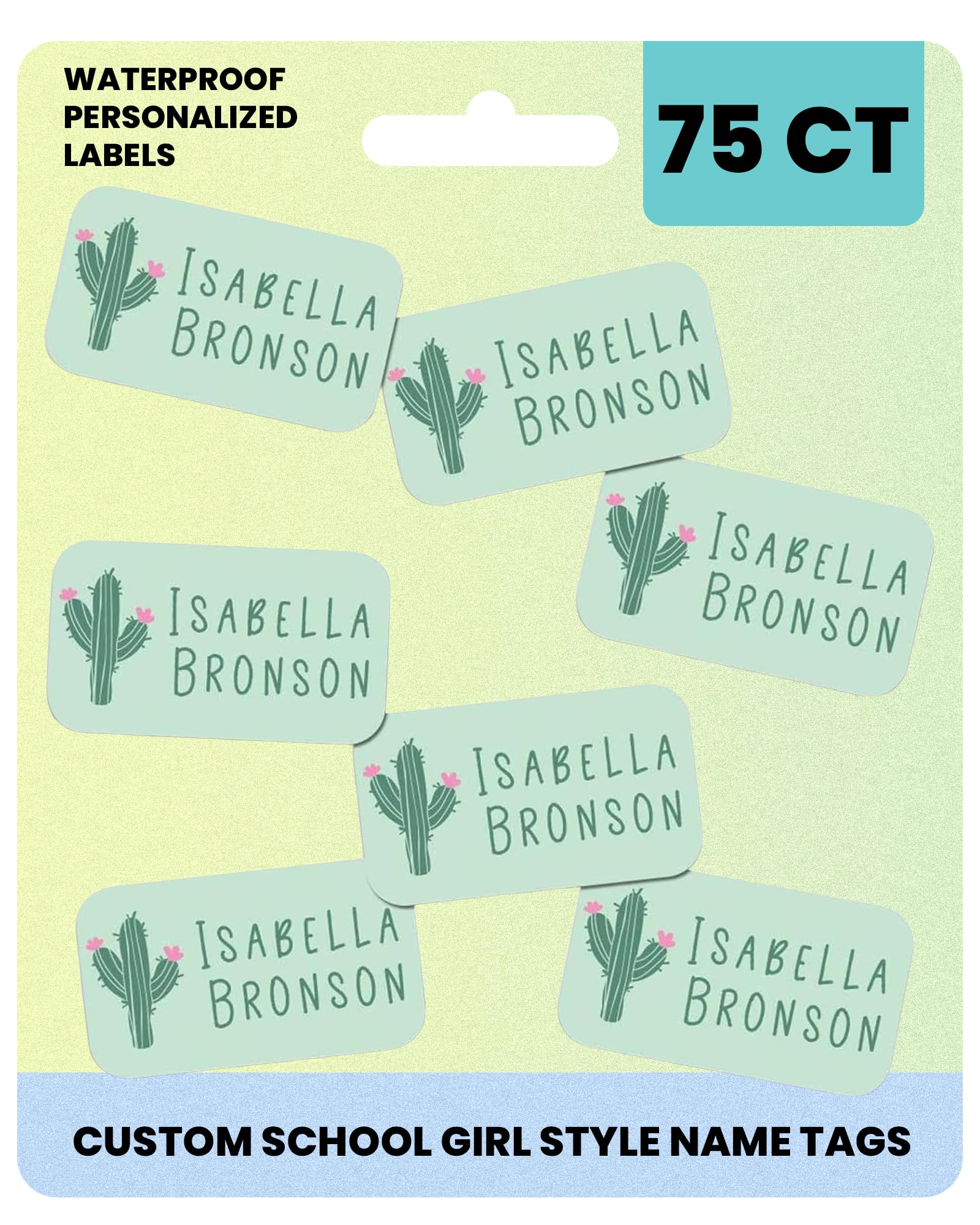 Label Daddy Custom Name Labels for Girls – Waterproof Personalized Name Tags for Daycare, School & Camp - No Iron Needed - Extra Small Labels for