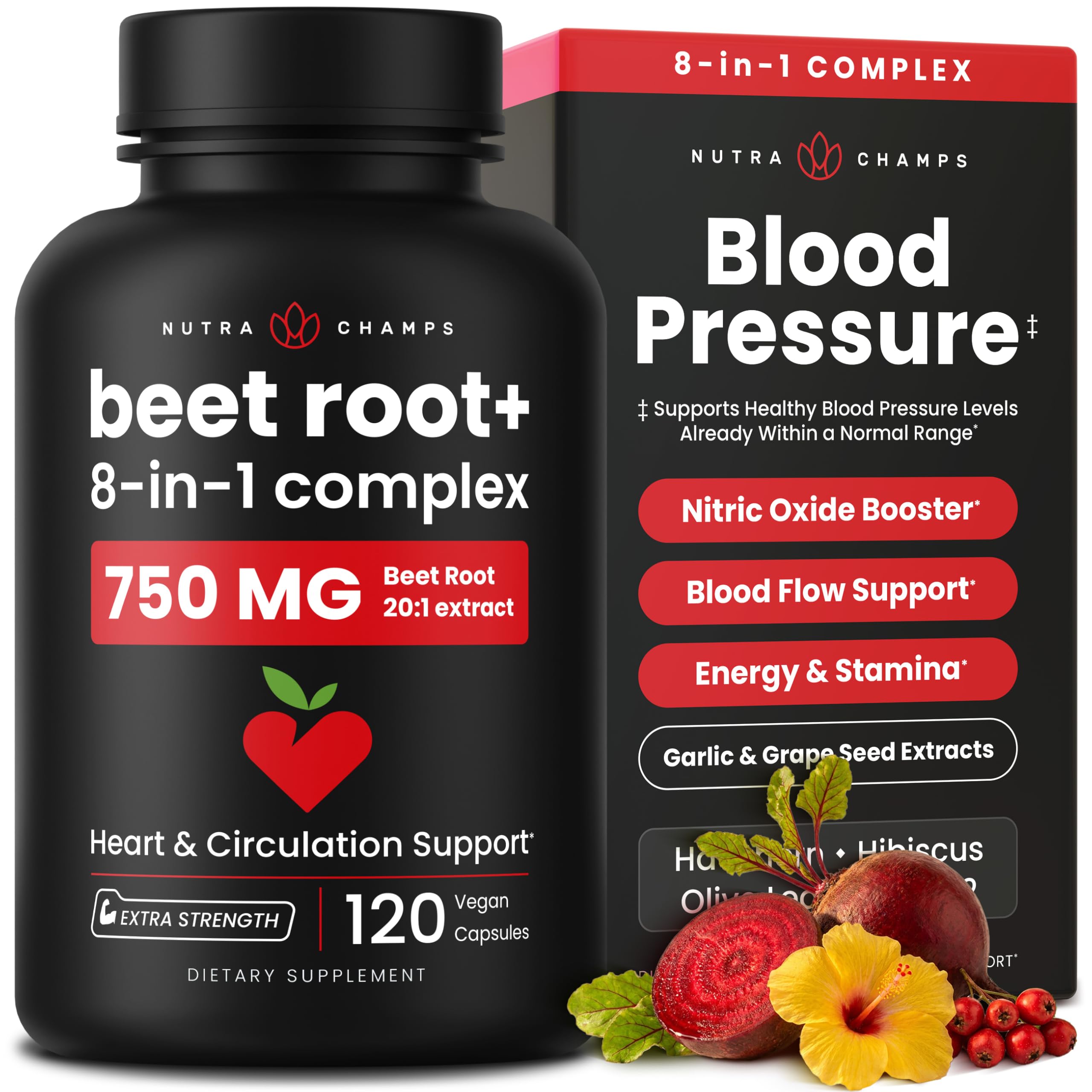 8-in-1 Beet Root Capsules (NutraChamps)