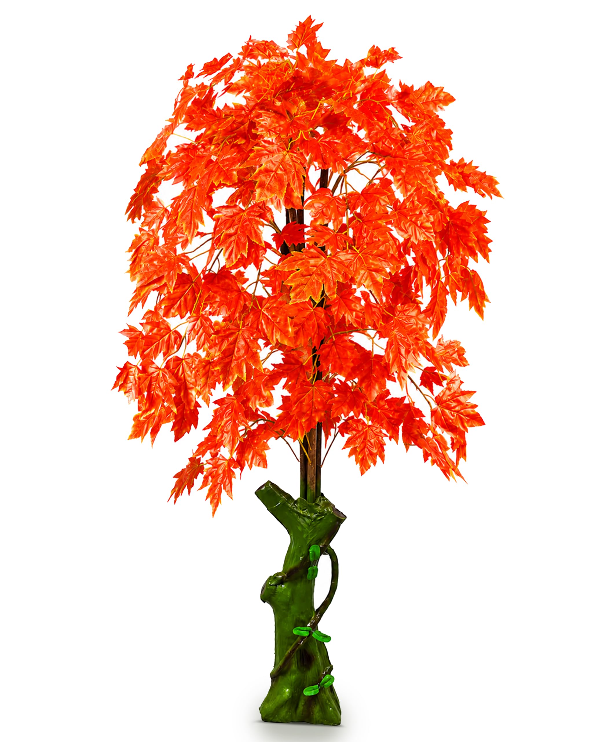 Decovego Acero Pianta Albero Artificiale Plastica 180cm Foglie Rosse