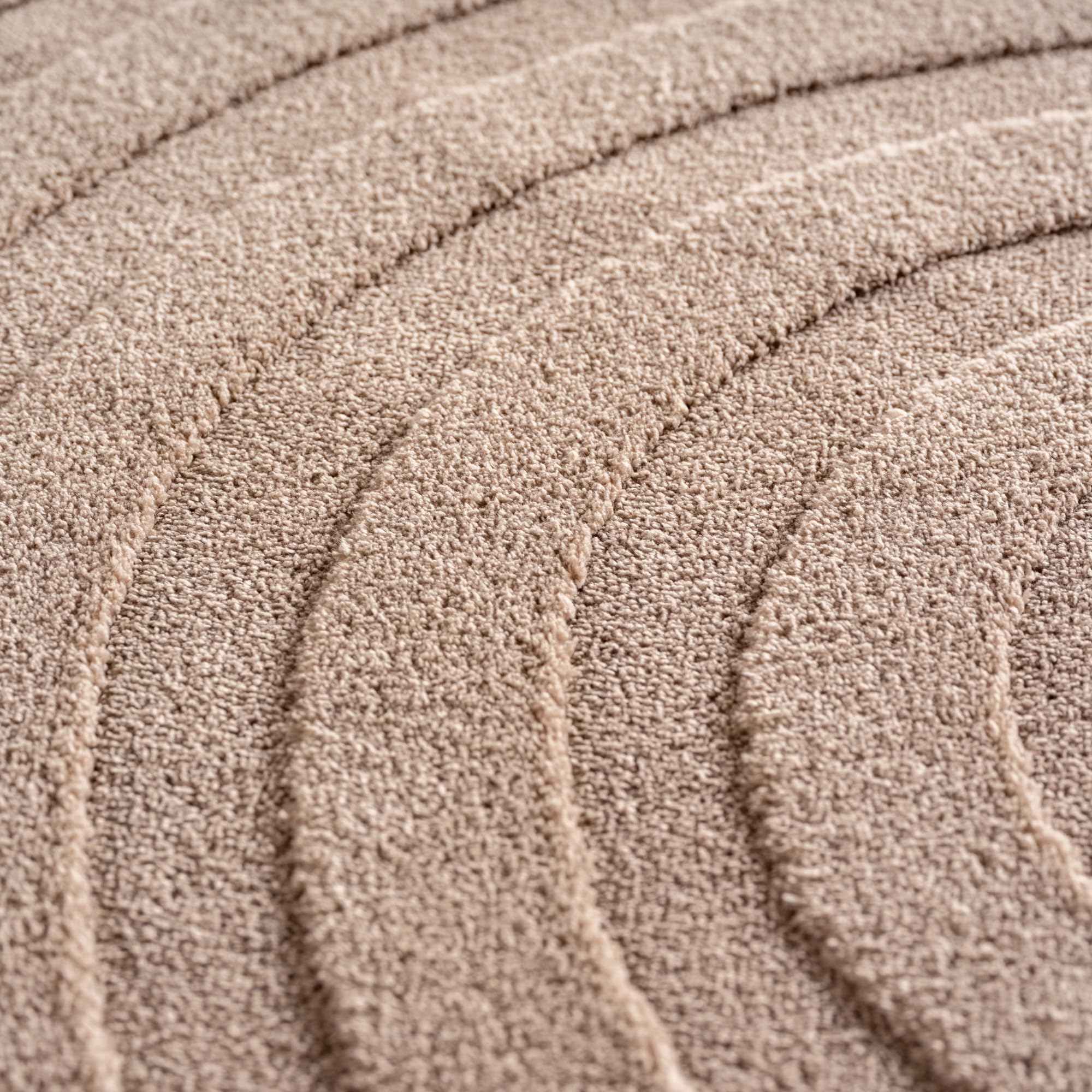 Carpetsale24 Boho Teppich 200 x 290 cm Beige, Weicher Skandinavischer Kurzflor mit 3D-Effekt, Waschbar & Pflegeleicht, Großer Teppich für Wohnzimmer, Esszimmer oder offene Räume