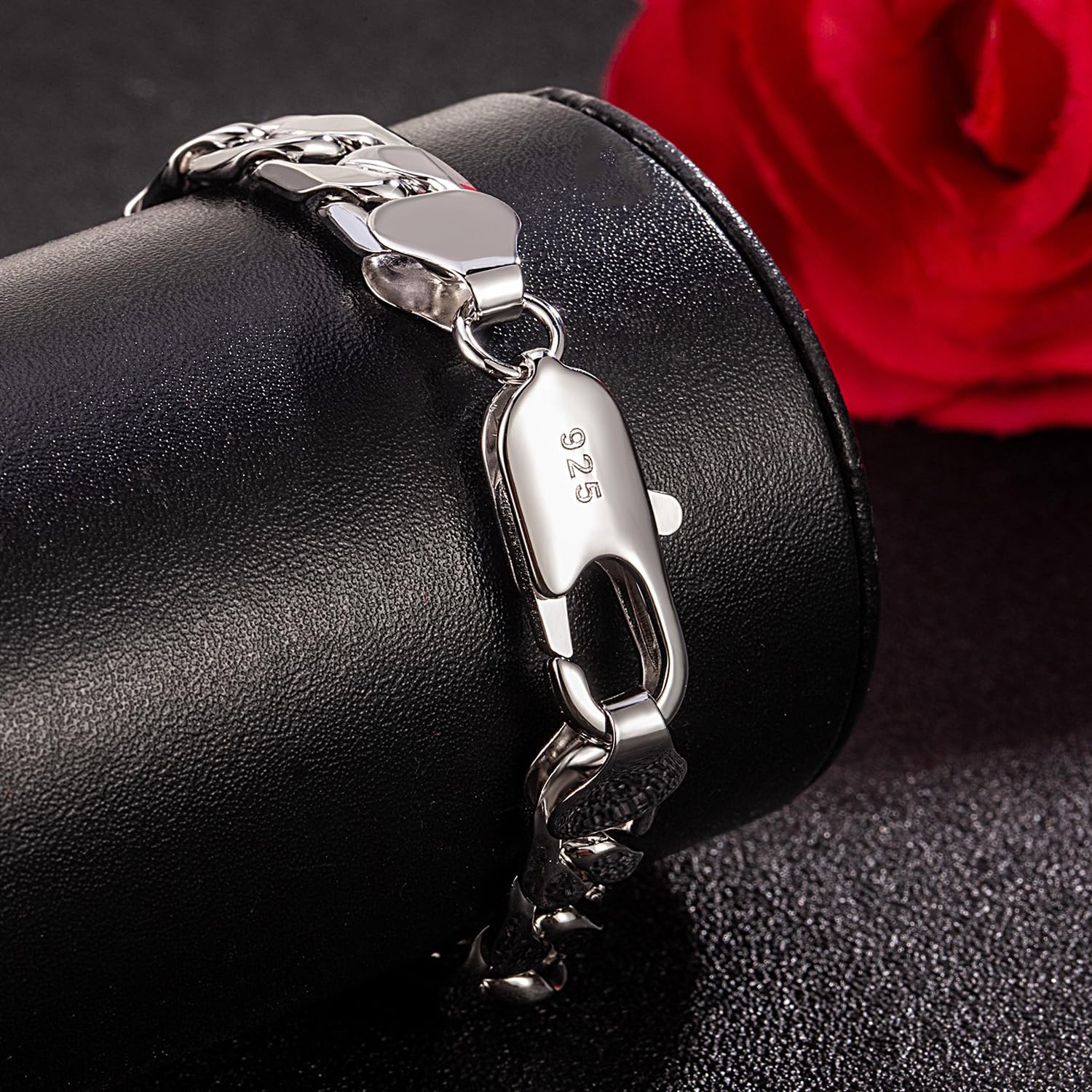 Dankadi - Pulsera cubana maciza, 10 mm, 12 mm, plata 925, para hombre, de 7 a 10 pulgadas, cadena de malla grande, con cierre de dragón, eslabón dorado, punk Hip Pop Miami