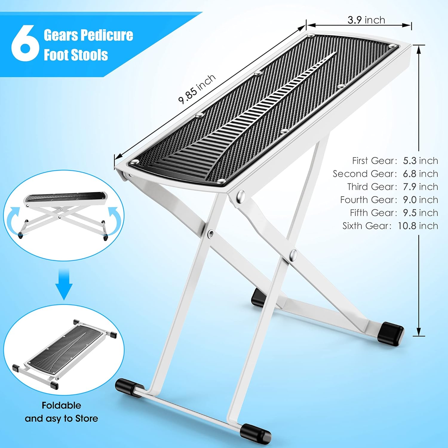 LiDiVi Pedicure Foot Rest, Adjustable Foot Rest for Easy at Home Pedicures, No More Bending or Stretching Pedicure Tools, Non-Slip Sturdy Legs with Toe Separator, Beauty Pedicure Kit (White) : Beauty & Personal Care