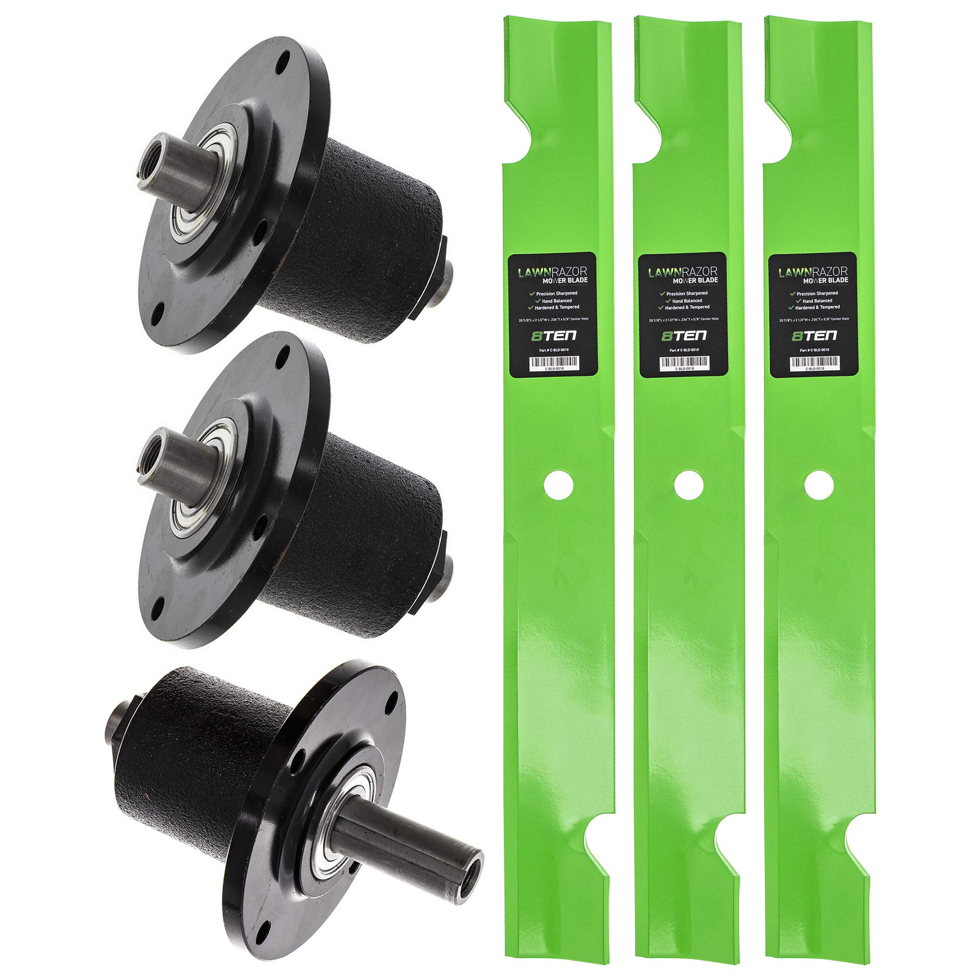 Amazon.com: 8TEN Deck Spindle Notched High Lift Blade Kit