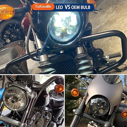 Miniatura 10 de 5-34 5.75 pulgadas faro LED compatible con Harley Davidson Dyna Sportster Iron 883 1200 Low Rider XLH883 Super Glide Softail Custom XLH1200