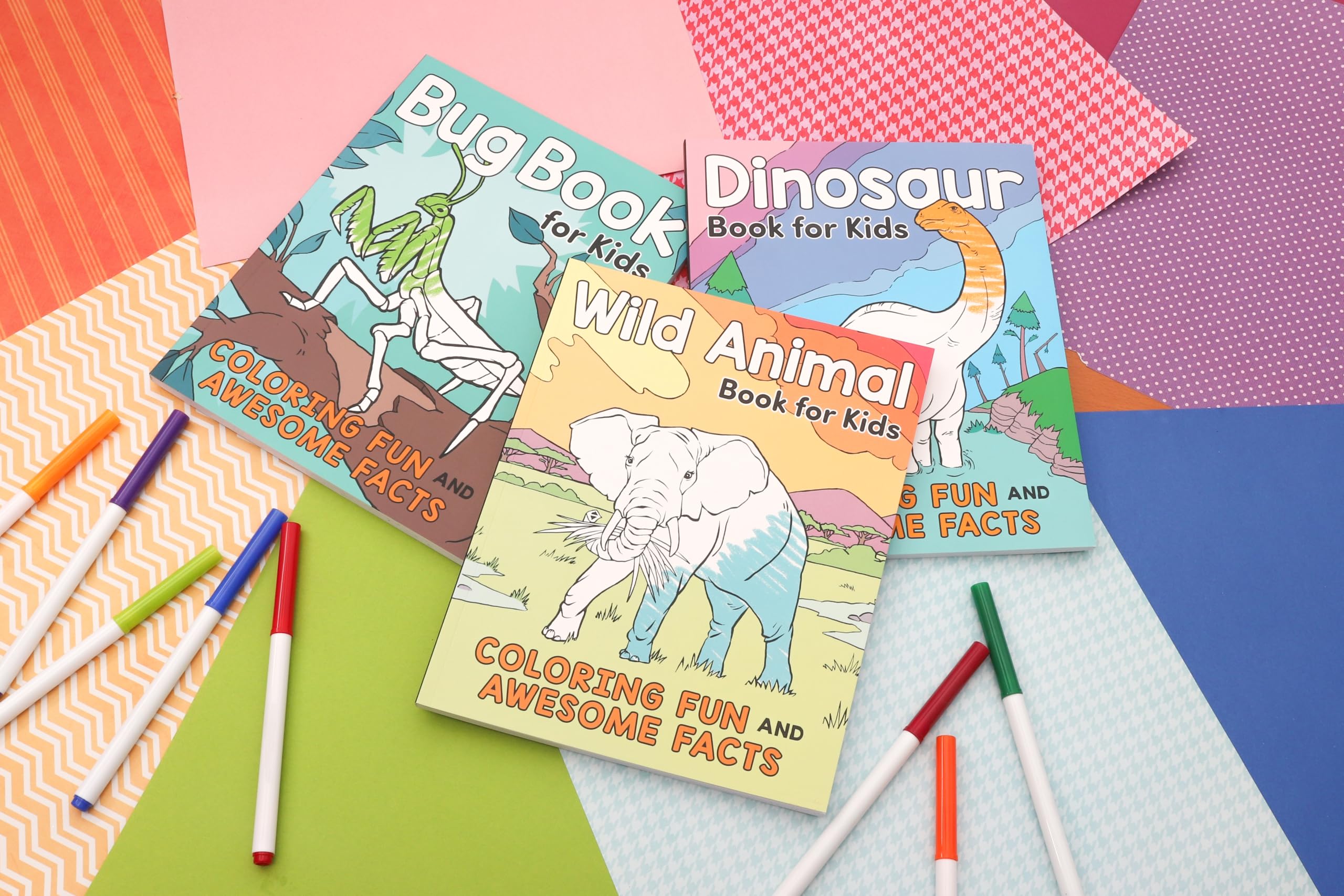 Coloring Book Box Set: 3 Books for Coloring Fun and Awesome Facts about Dinosaurs,Bugs,and Wild Animals(Perfect Gift for Kids Ages 3-7) (A Did You Know? Coloring Book) - Image 9