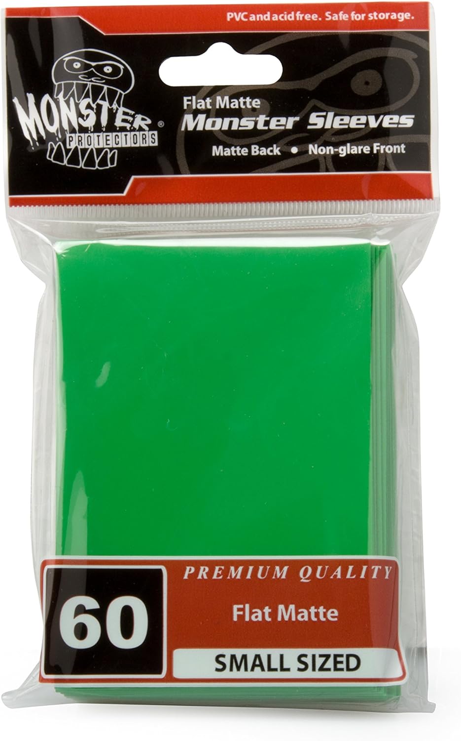 Monster Protectors Sleeves Sleeves - Smaller Size Flat Matte - Green (Fits Yugioh and Other Smaller Sized Gaming Cards)