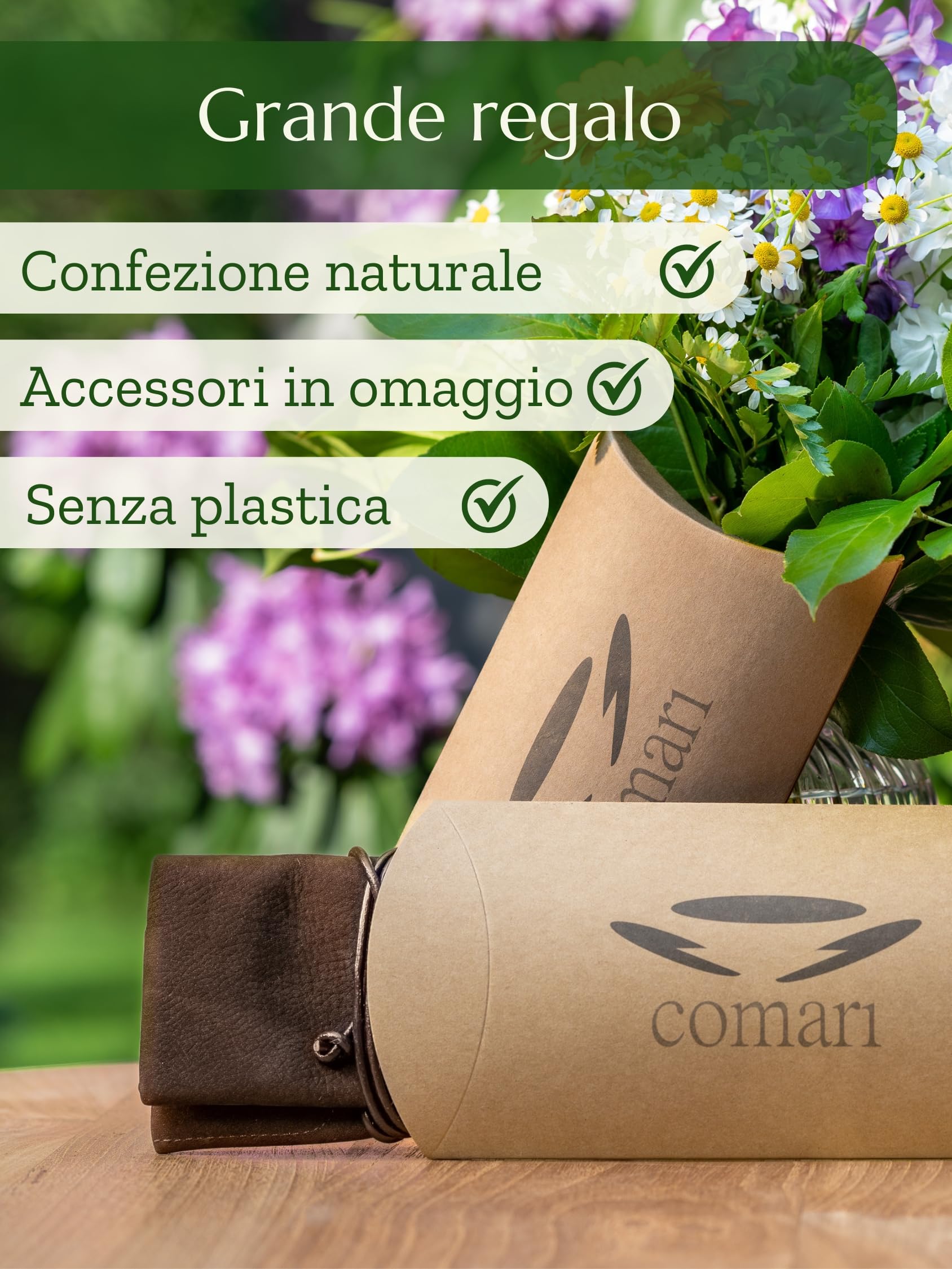 Premium Portatabacco in Pelle Scamosciata, 2 Scomparti separati per Cartine e Filtri, Astuccio Tabacco Fatto a Mano Cuoio Uomo Donna (Marrone Scuro)