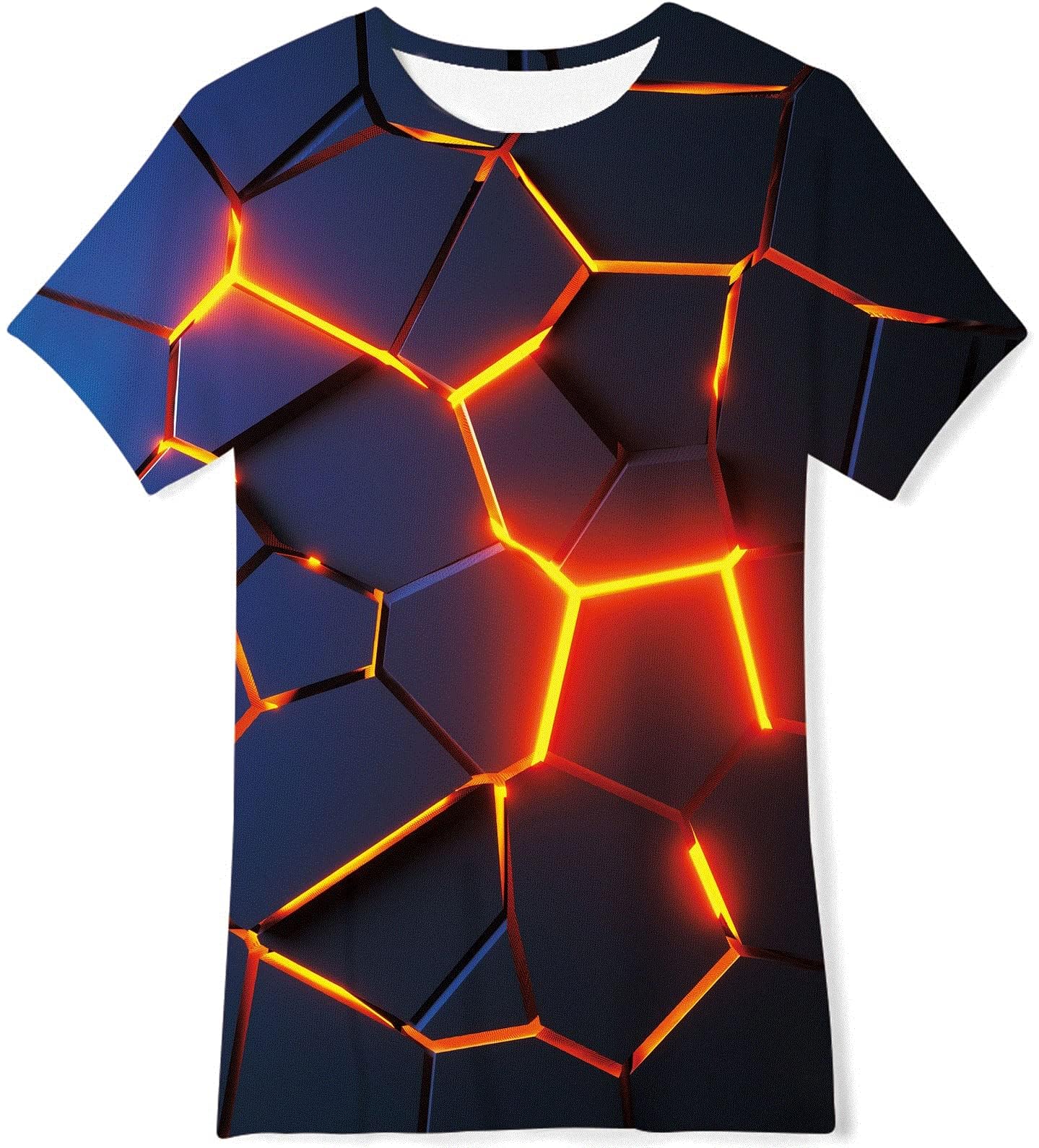 Weecreeture Boys Shirts 3D Graphic Tee Shirt Neon Colorful Print Shirts for Boys and Girls 4-14 Years