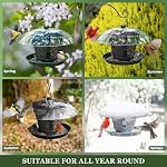 Kingsyard Bird Feeder for Outside Metal Mesh Wild Bird Feeder with Weatherproof Dome Dual Feeders 2.5 lbs. Seed Capacity for Finch Cardinal