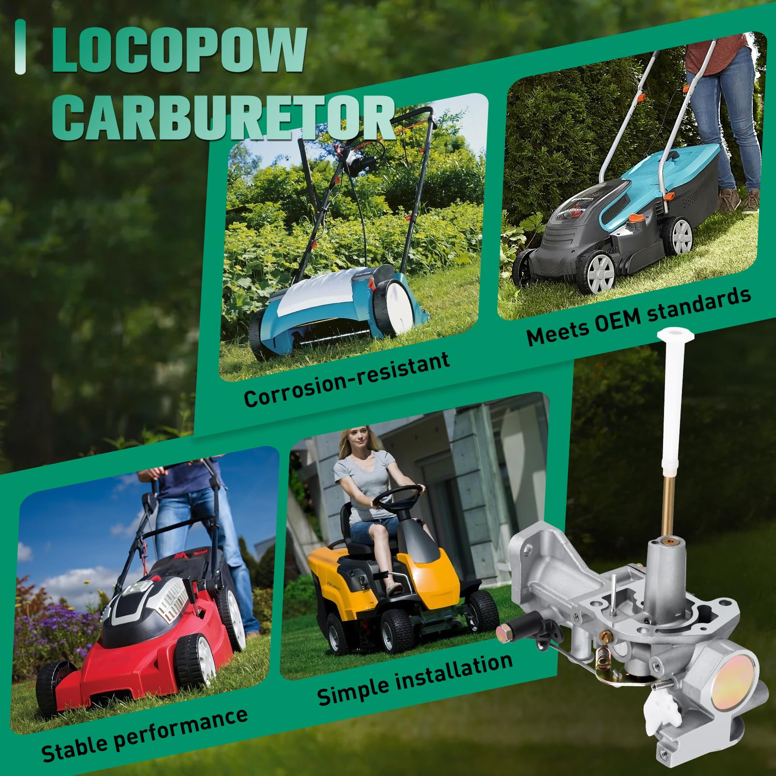 LOCOPOW 498298 Set di guarnizioni del carburatore per B&S 692784 495426 495951 492611 490533 112202 112212 112231 2-Series 5H P Motori (Silver1)