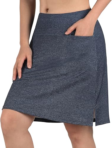 Miniatura 3 de beroy Faldas cortas para mujer, falda de 20 pulgadas hasta la rodilla para mujer, falda deportiva con pantalones cortos